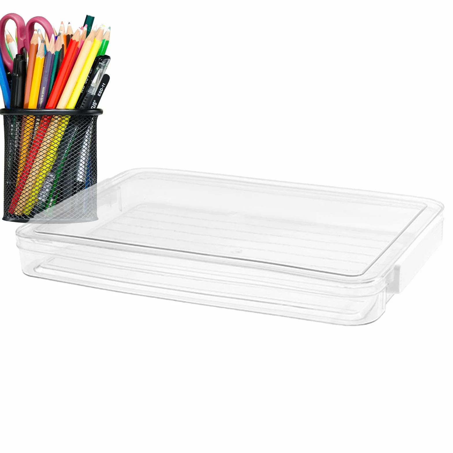 Scatola portaoggetti A4 Borsa portatile per progetti contenitore per documenti con coperchio salvaspazio