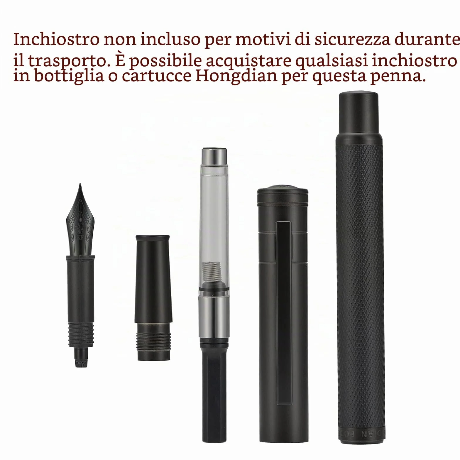 Hongdian Penna Stilografica Pennino Ricurvo Set Regalo Calligrafica Nero