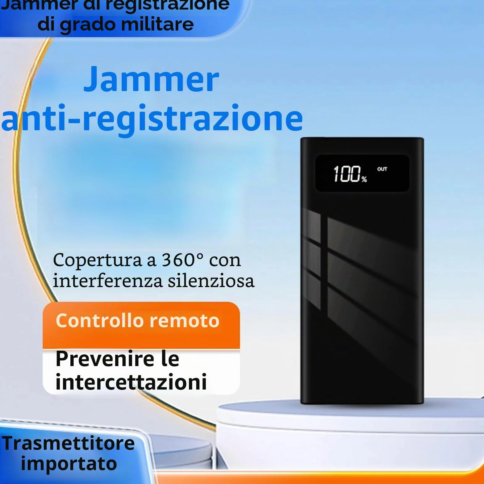 Dispositivo di disturbo audio – Protezione per la privacy a ultrasuoni anti-registrazione con schermo a 360° per riunioni sicure e uso in ufficio