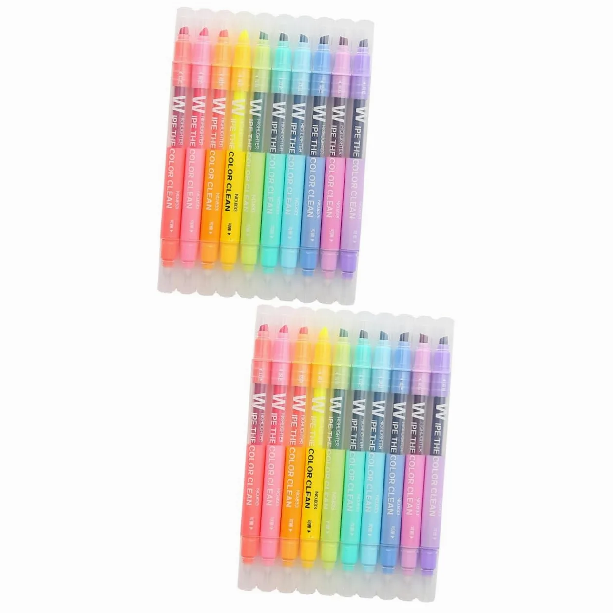 STOBOK 20pezzi Pennarelli Evidenziatori Doppia Punta Pastello Penne Colorate Cancellabili Per Studio e Lavoro