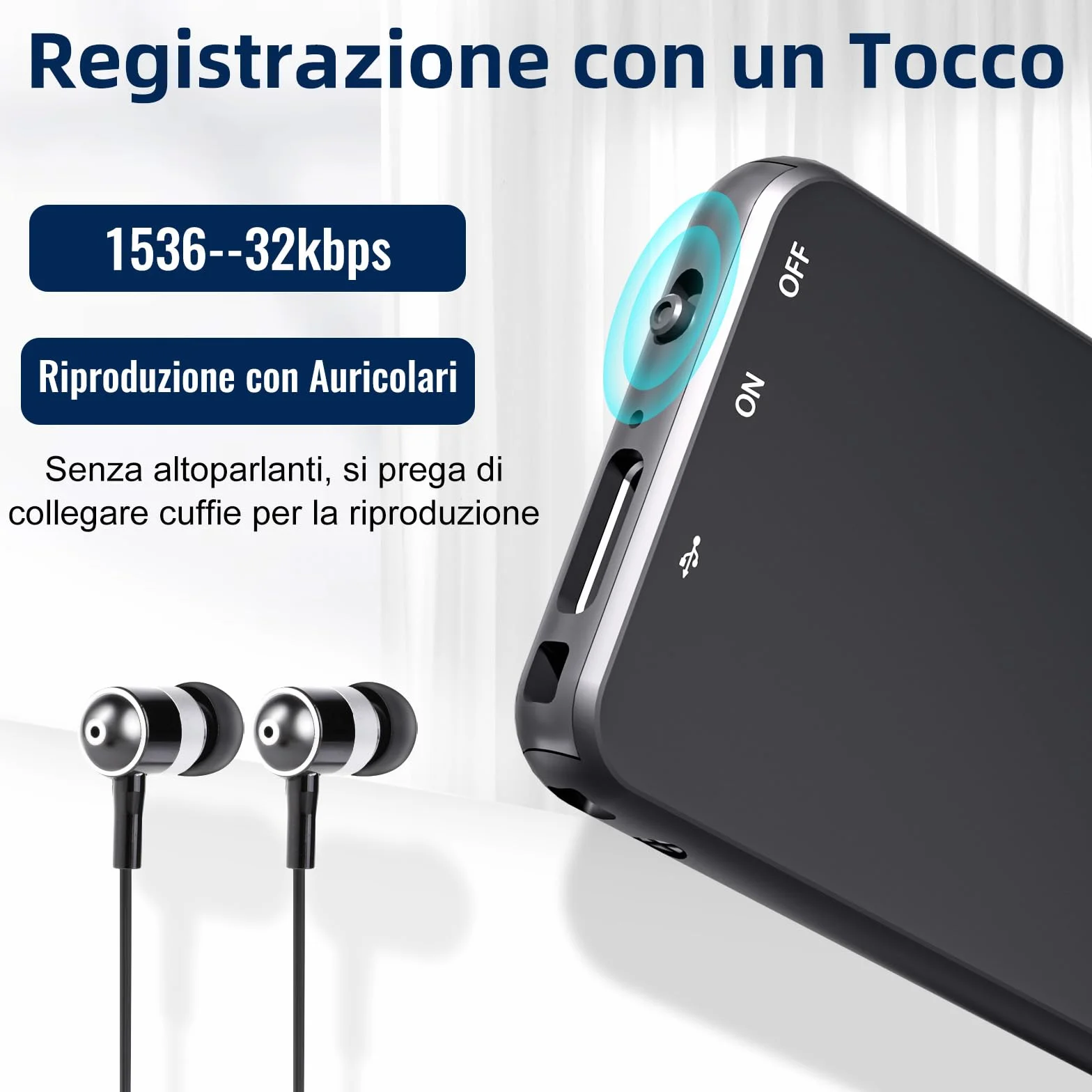 Registratore Vocale, Vandlion 32GB Mini HD Registratore ad Attivazione Vocale con 40 Ore, USB C Voice Recorder Riduzione del Rumore per Università Conferenze Riunioni Interviste (Solo 5 mm)
