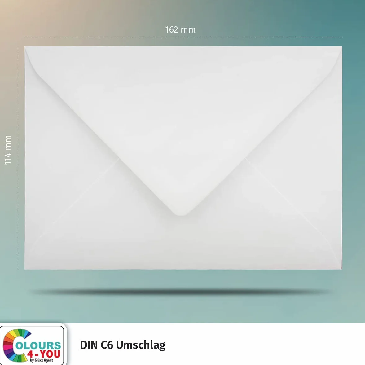1000 buste formato DIN C6 bianco, 11,4 x 16,2 cm, buste con colla da 100 g/m² con chiusura a punta, buste senza finestra, colore: 4-you