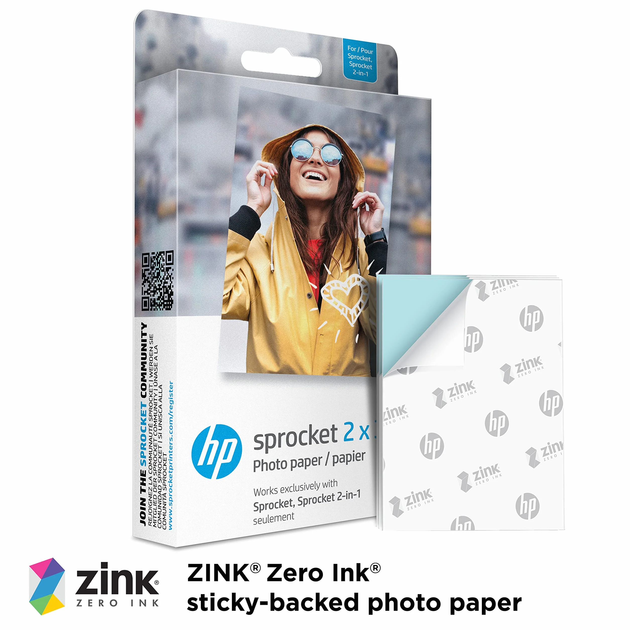 HP Sprocket Carta fotografica adesiva ZINK Premium 5x7.6 cm 50 fogli