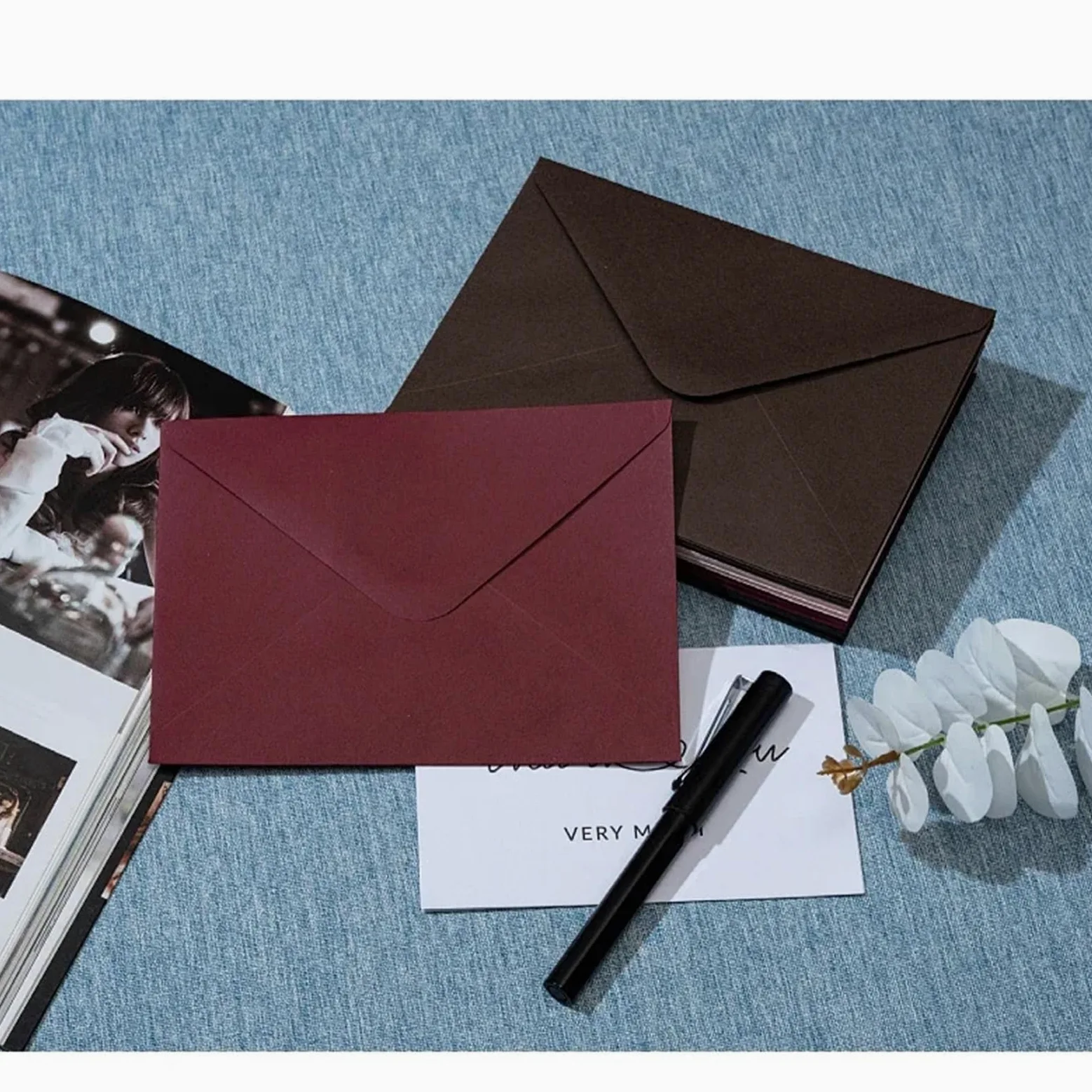 50 buste di carta color rosso vino 18x13 cm, 120 g, inviti, cartoline, lettere, cancelleria for matrimoni Per matrimoni o altri eventi(50pcs 15.8x10.8cm)