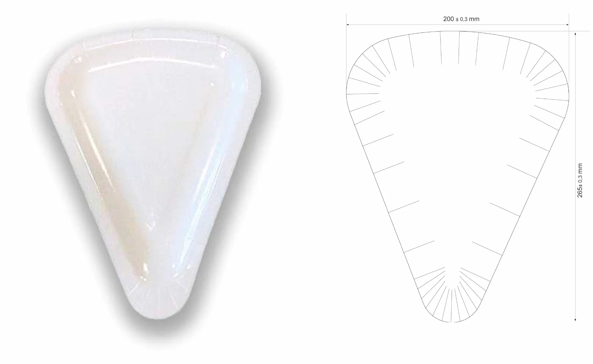 MAQA Piatti pizza triangolari 26.5x20 cm Piatto trancio di pizza in cartoncino bianco Vassoio in carta per alimenti asporto 1/8 pizza