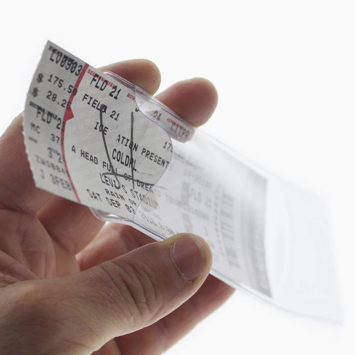 Specialist ID - Porta biglietti in plastica trasparente da 2,5 x 20,3 x 12,7 cm, compatibile con Ticketmaster 25 Pack Clear