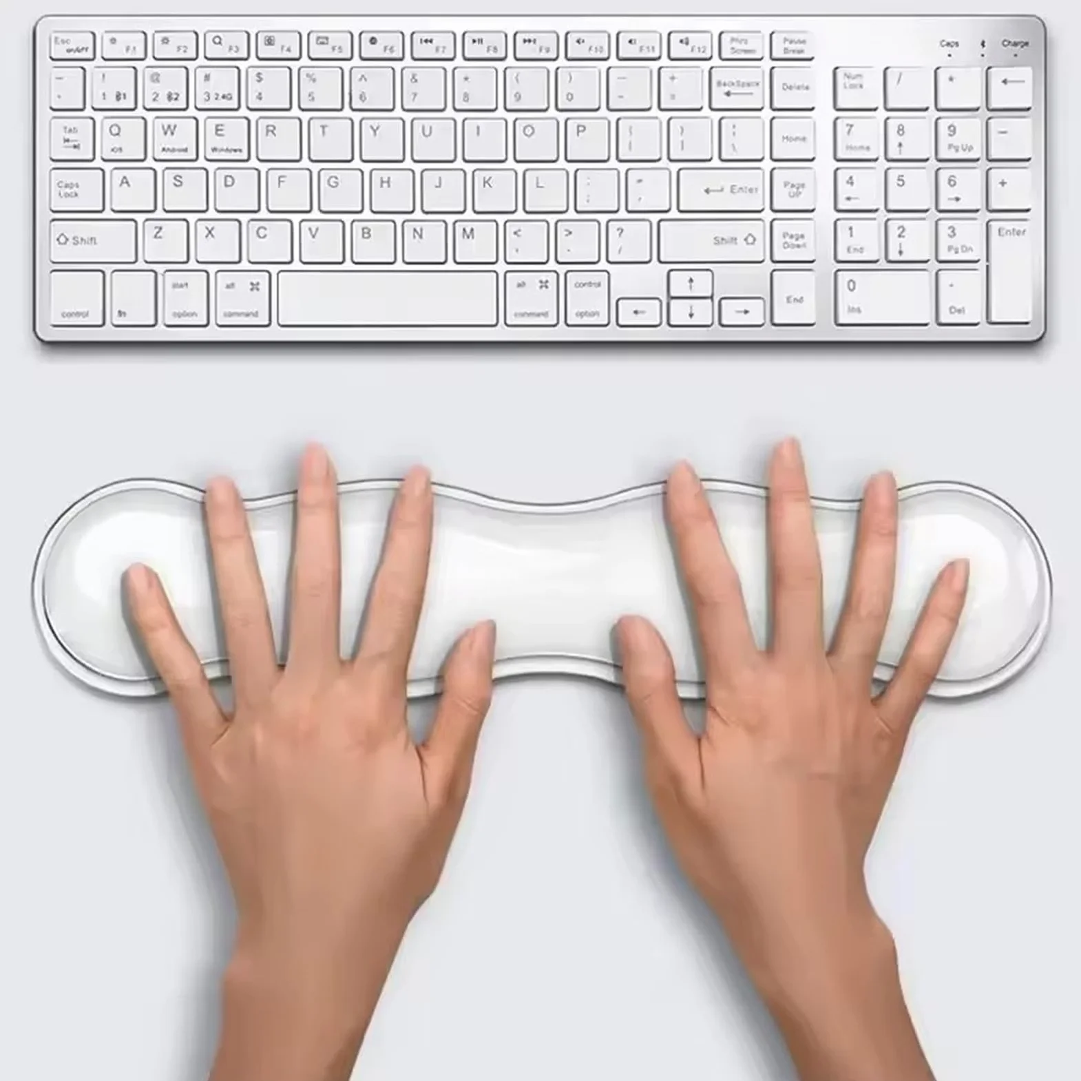 Supporto per polsi da tastiera, Poggiapolsi for mouse con tastiera in silicone Nero Bianco Dimensioni multiple(Black-Set)