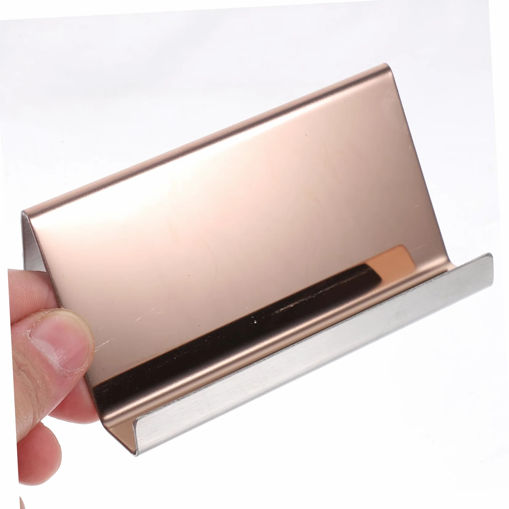 Artibetter 4 Pezzi Biglietti Visita Inossidabile Espositore per Carte Scrivania Design Elegante e Compatto per Ufficio e Ricezione Confezione