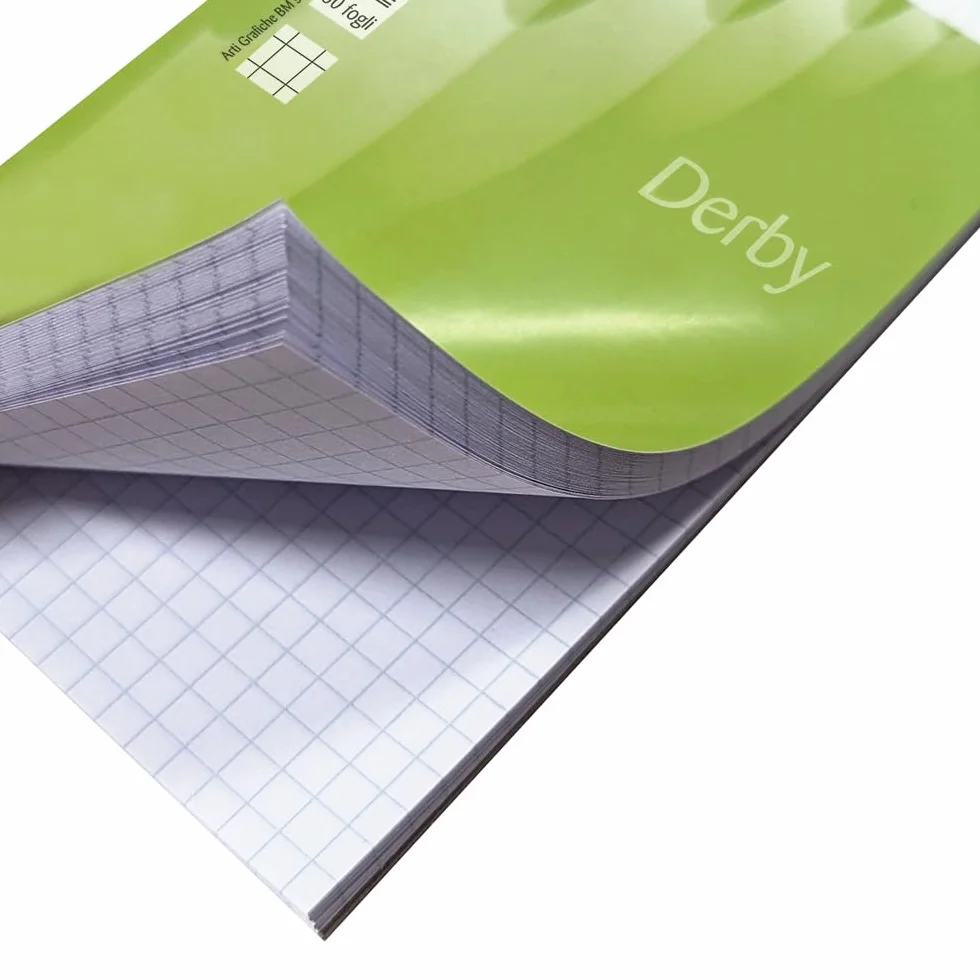 BM BeMore Notes Derby Blocco Notes Punto Metallico A6 Rigatura 5 mm Quadretti 5 mm Carta 60 g/mq Confezione 10 pezzi