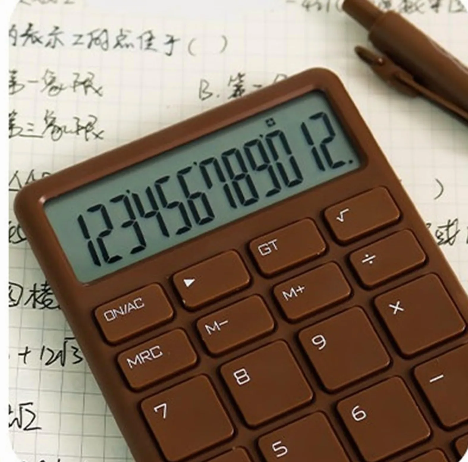 Calcolatrice Casa Ufficio Calcolatrice Multifunzionale con Display A 12 Cifre for Ufficio Finanziario Portatile for Studenti Perfetta per Scuola(Bruin)