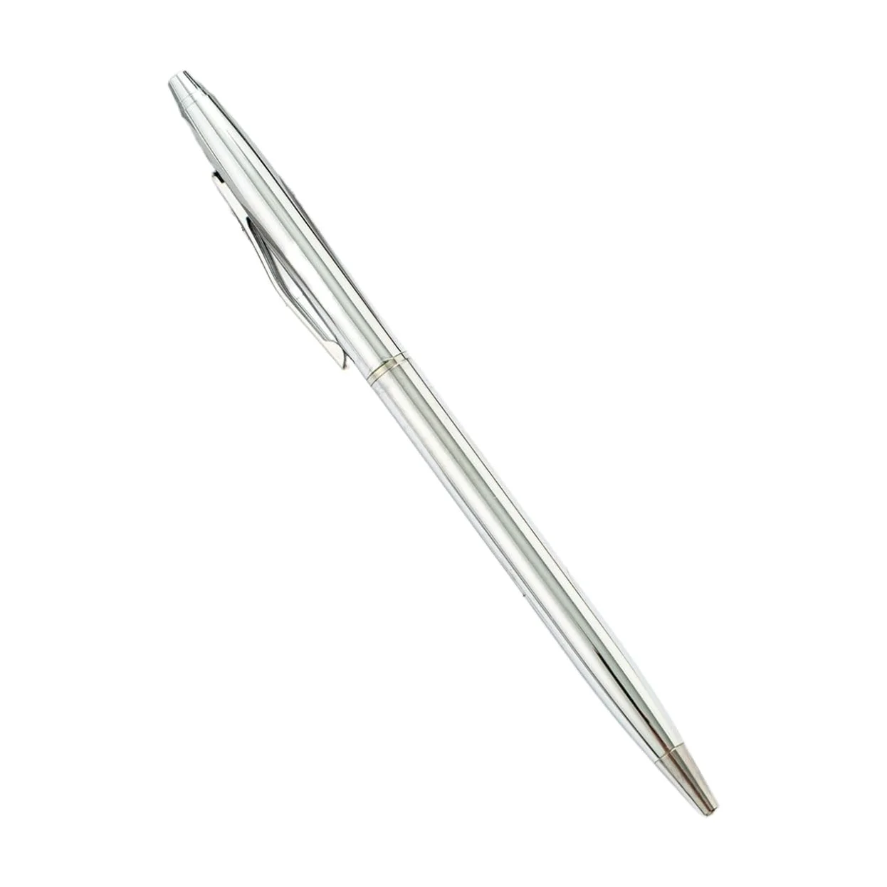 100 pz/lotto nuove penne a sfera sottili in metallo oro rosa argento pubblicità scuola forniture per ufficio logo personalizzato gratuito (argento 2, blu)