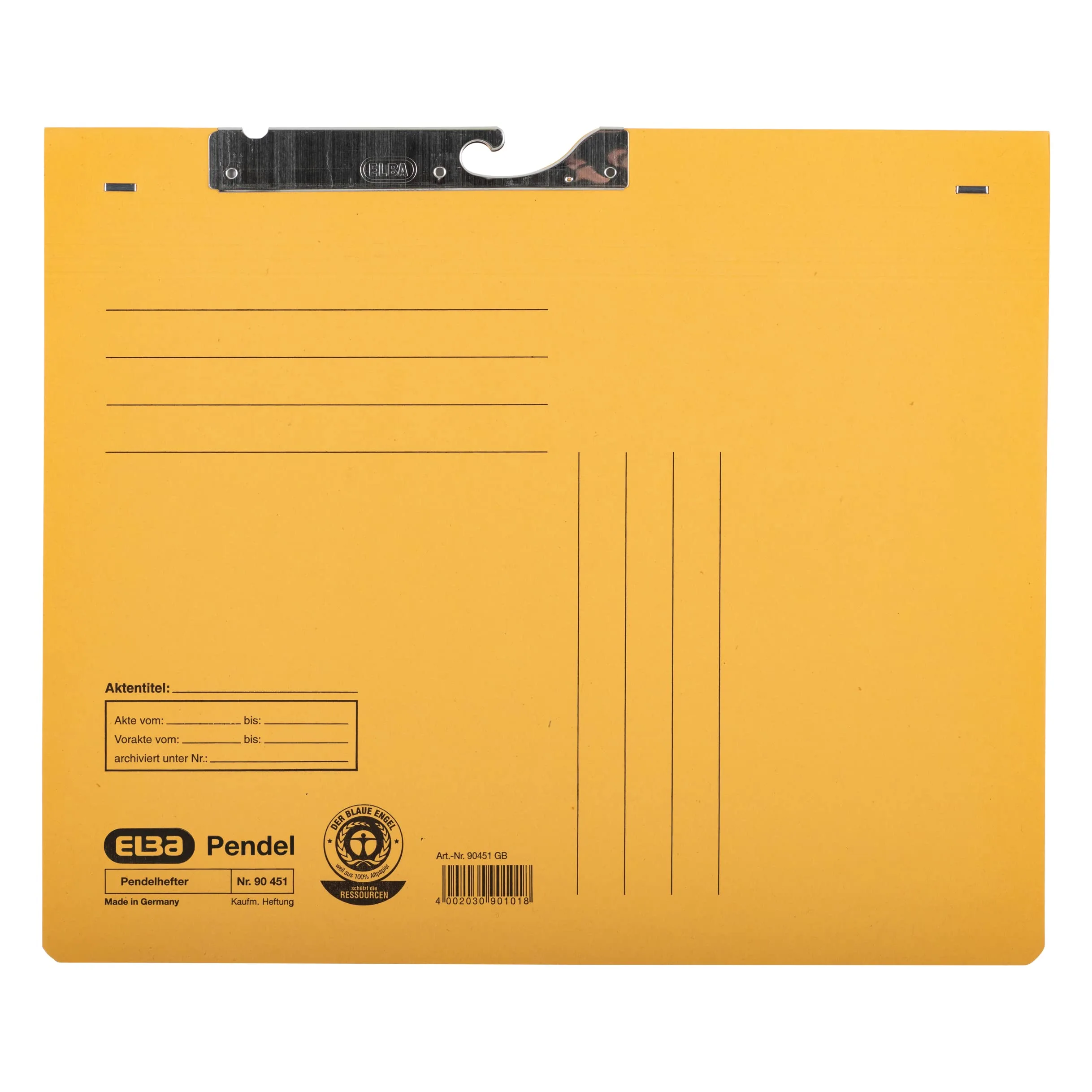 Elba 90451bl Cartelle Sospese in cartoncino Manila riciclato, 250 g/m², confezione da 50 pezzi, colore: blu cartelle sospese in cartoncino manilla (RC) 250 g/m² giallo