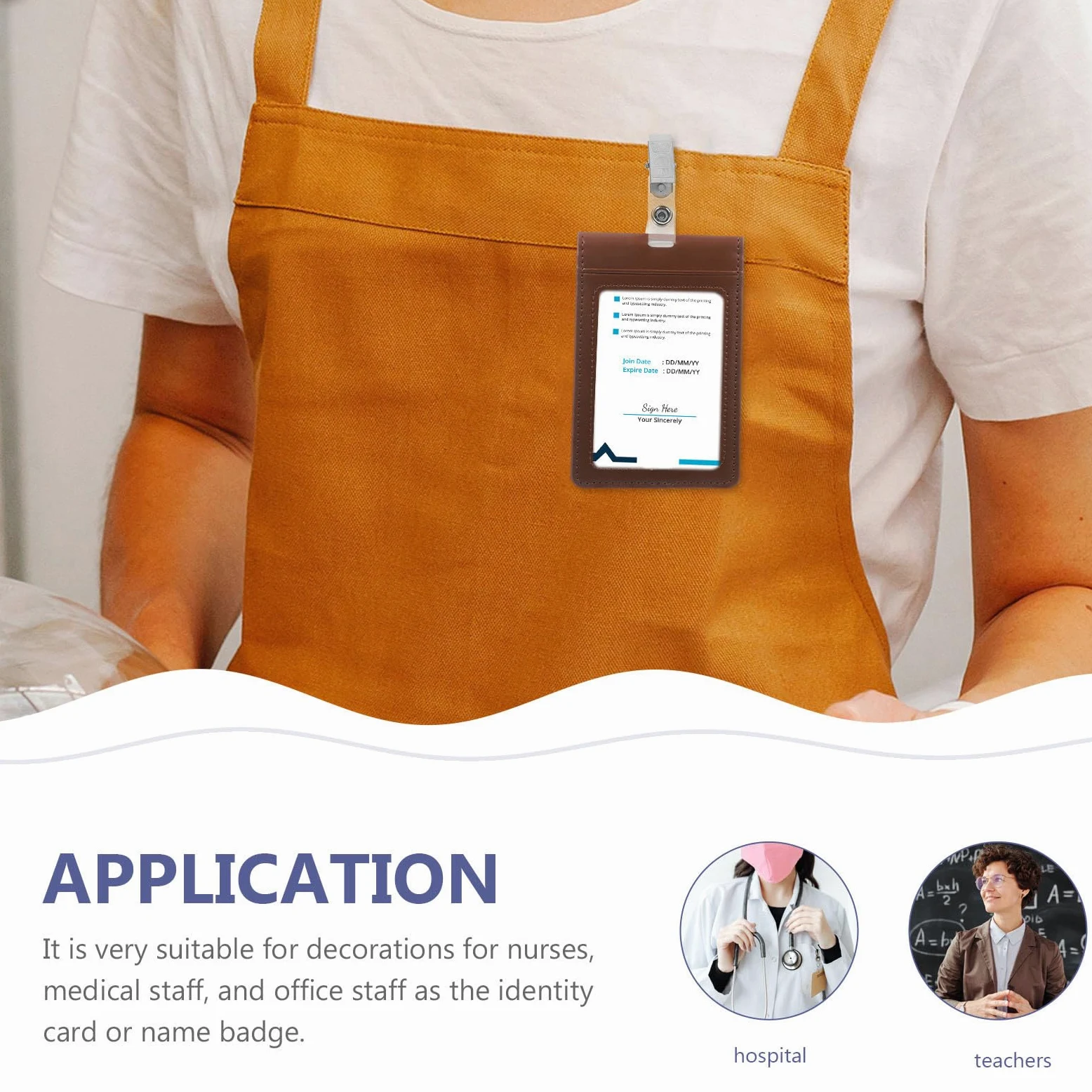 Clip Robusta in 300 Metallo d Porta Badge Pezzi e Cinturini in Pvc Trasparente Struttura Accesso Rapido per Carte Identità Tessere per Conferenze e Attività Esterne