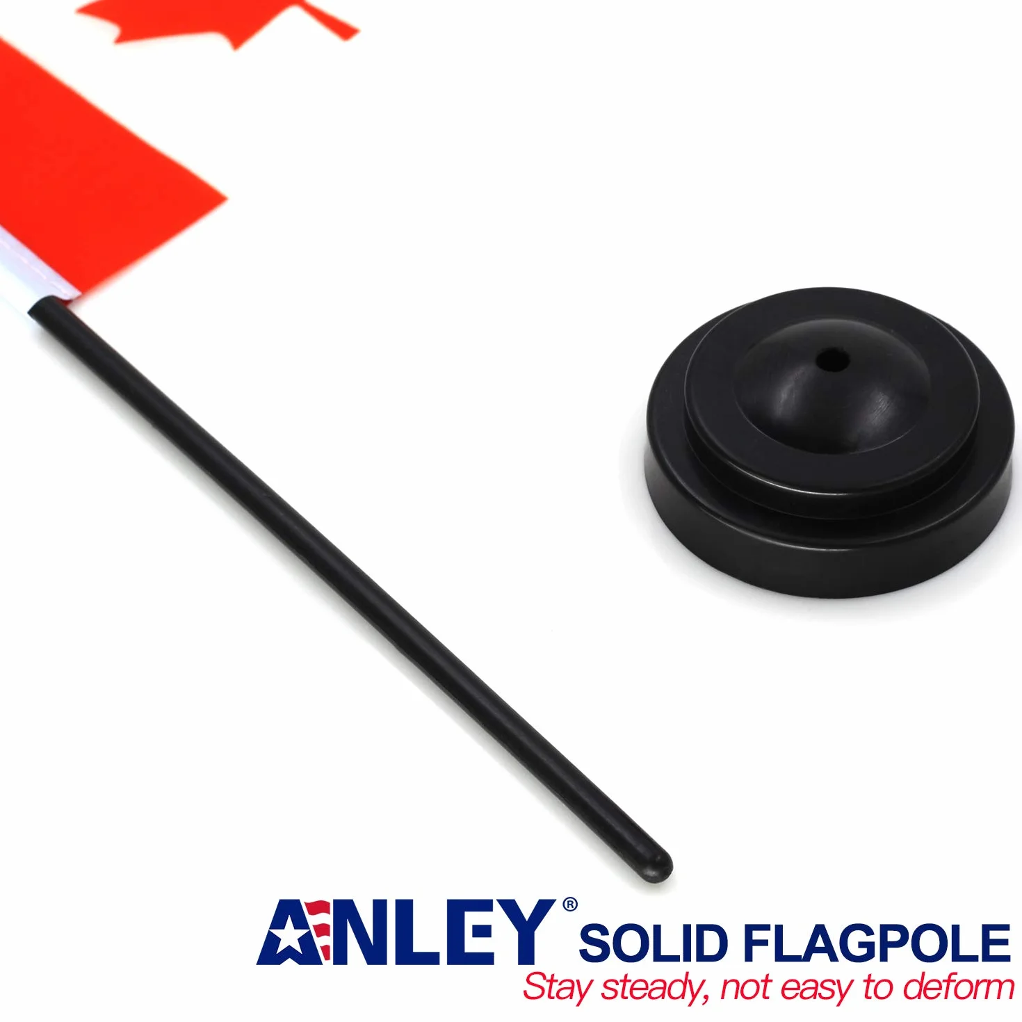ANLEY Canada Deluxe bandiera da scrivania 6 x 4 pollici bandiera canadese in miniatura asta 12" base nera