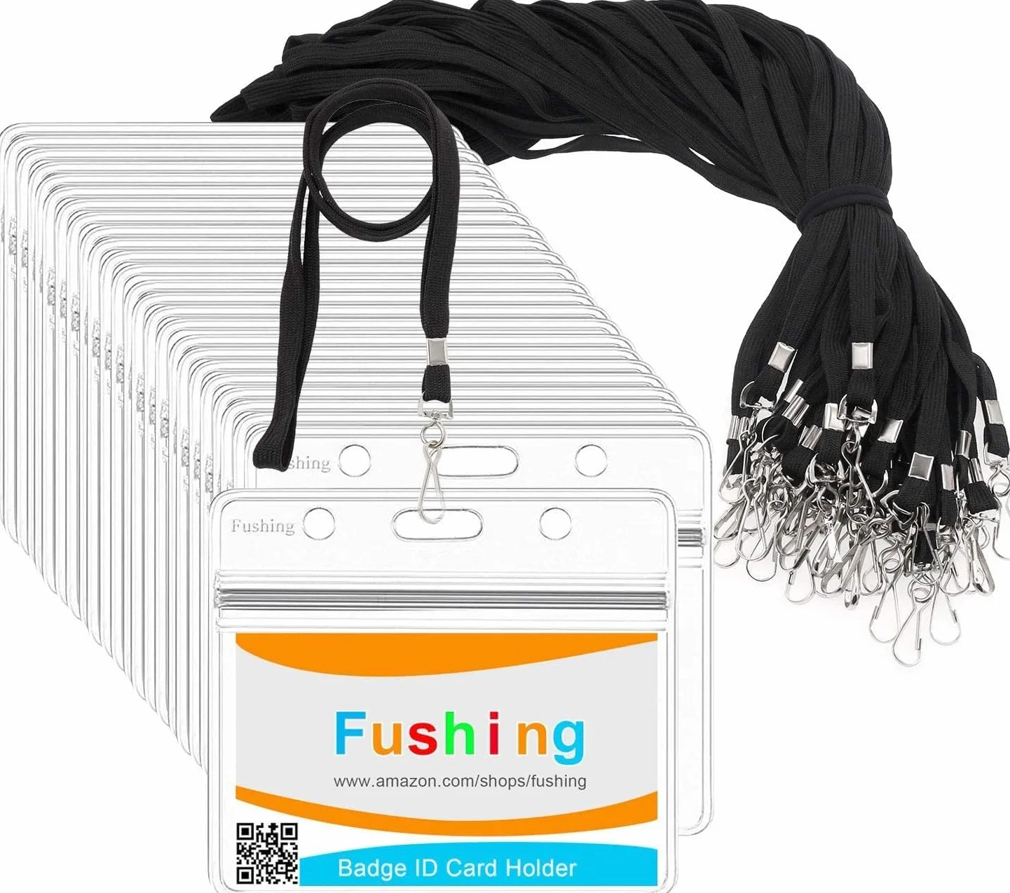 Fushing 50 Livelli di Trasparenti Possessori Nome Tag Plastica e 50 della Cinghia Collare Piatto con Gancio Girevole