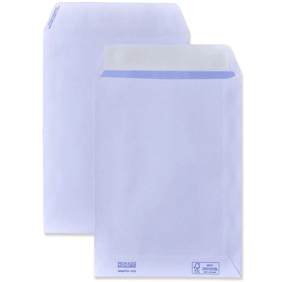 Competitor S0029525 500 Buste a Sacco Piatto Strip, F.To 190 X 260 in Carta Uso Mano Fsc 100 G
