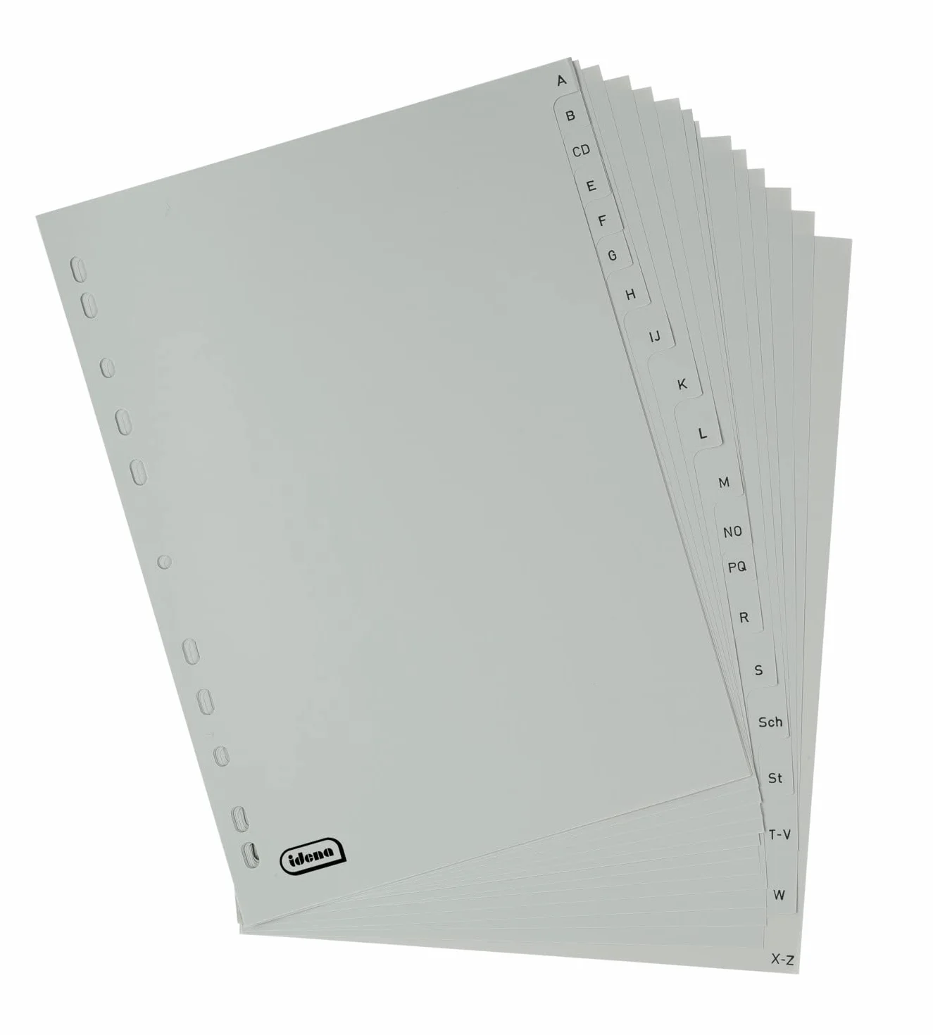 Indice A-Z Idena 302028 per DIN A4 plastica larghezza extra 20 pezzi grigio