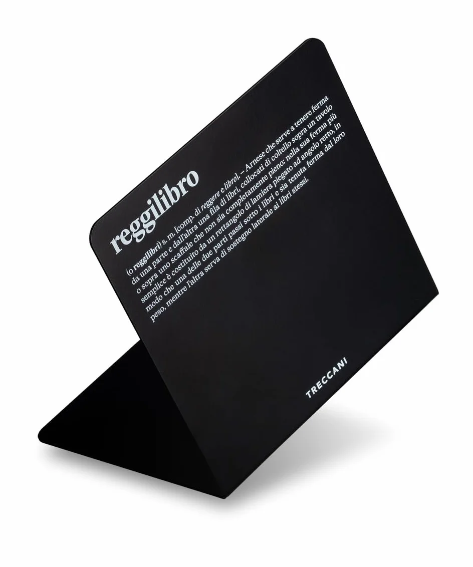 Treccani Emporium Reggilibro Ferro Verniciato Nero 14x14 cm Base Velluto Antiscivolo