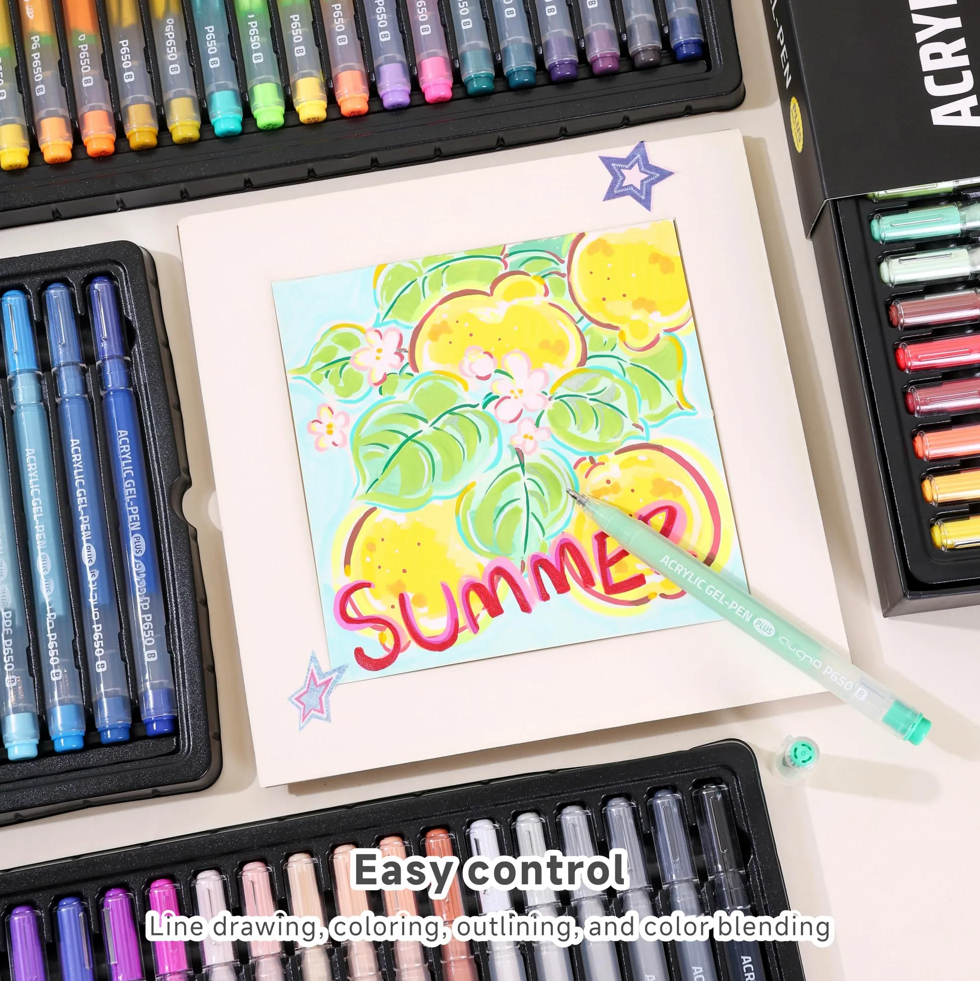 90 penne acriliche del gel di colori con la punta della pallottola di 1.0mm per la colorazione adulta | Penne gel colorate multisuperficie per pittura, diario, disegno, scrittura, appunti, artigianato artistico fai da te