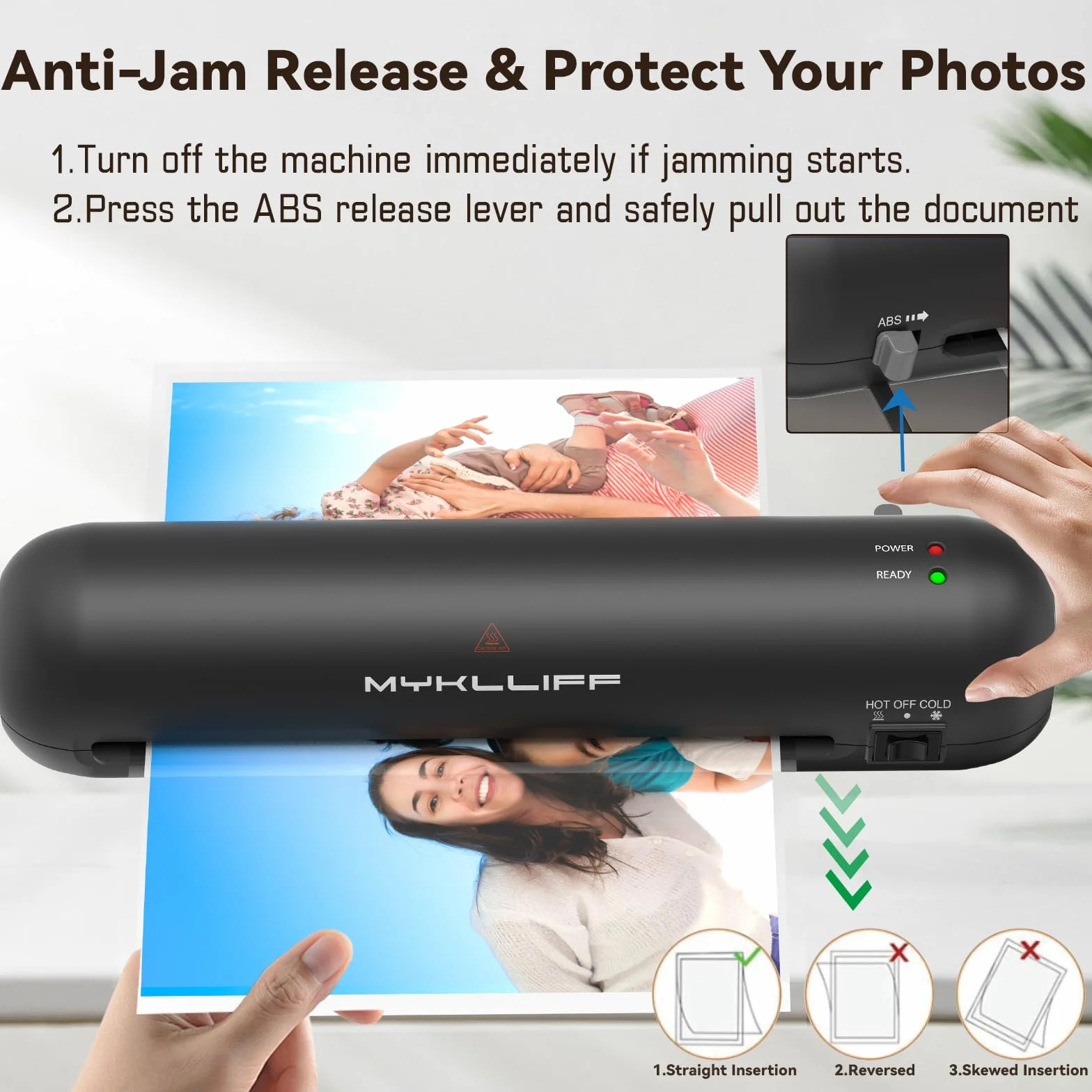 Laminatrice termica portatile da 22,9 cm con modalità calda e fredda, piccola macchina per laminazione A4 con rilascio di inceppamento ABS, riscaldamento 3 minuti, kit di laminazione fotografica 6 in