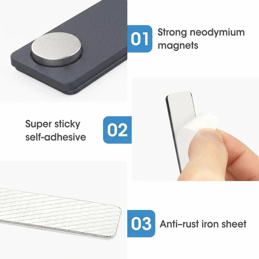 Badge Magnetico Autoadesive 12 Pezzi con 3 Potenti Magneti al Neodimio per Bavero Giacca