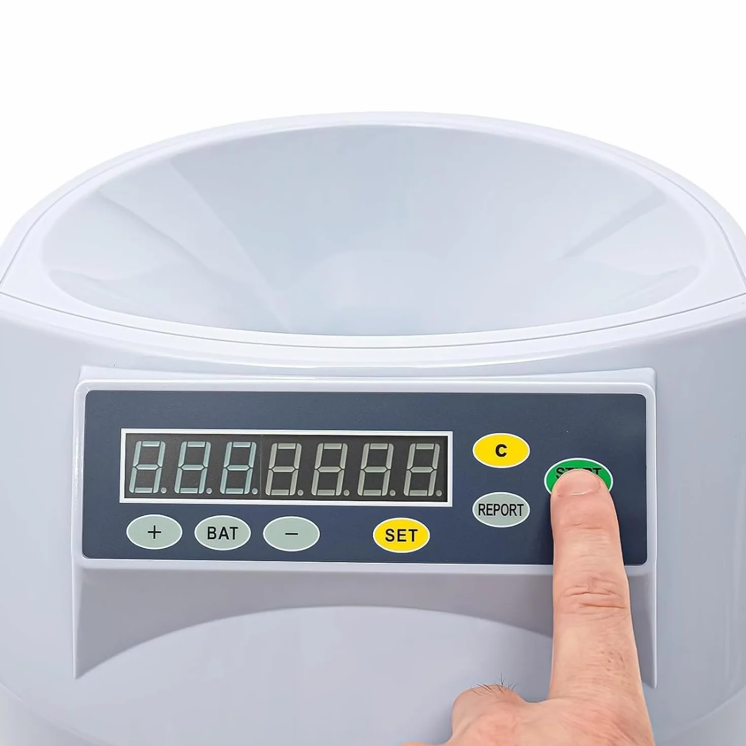 Macchina selezionatrice di monete, contatore di monete elettrico con display, 200 monete/min, autocontrollo dei guasti, design durevole, smistamento preimpostato per aziende e supermercati