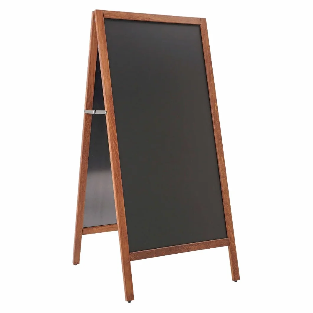 Danieli | Lavagna Cavalletto per Menu Ristorante da Esterno Magnetica Scrivibile con Gessetti e Pennarelli a Gesso Liquido | Lavagna Nera e Cavalletto in Legno per Bar e Locali (59x119 cm)