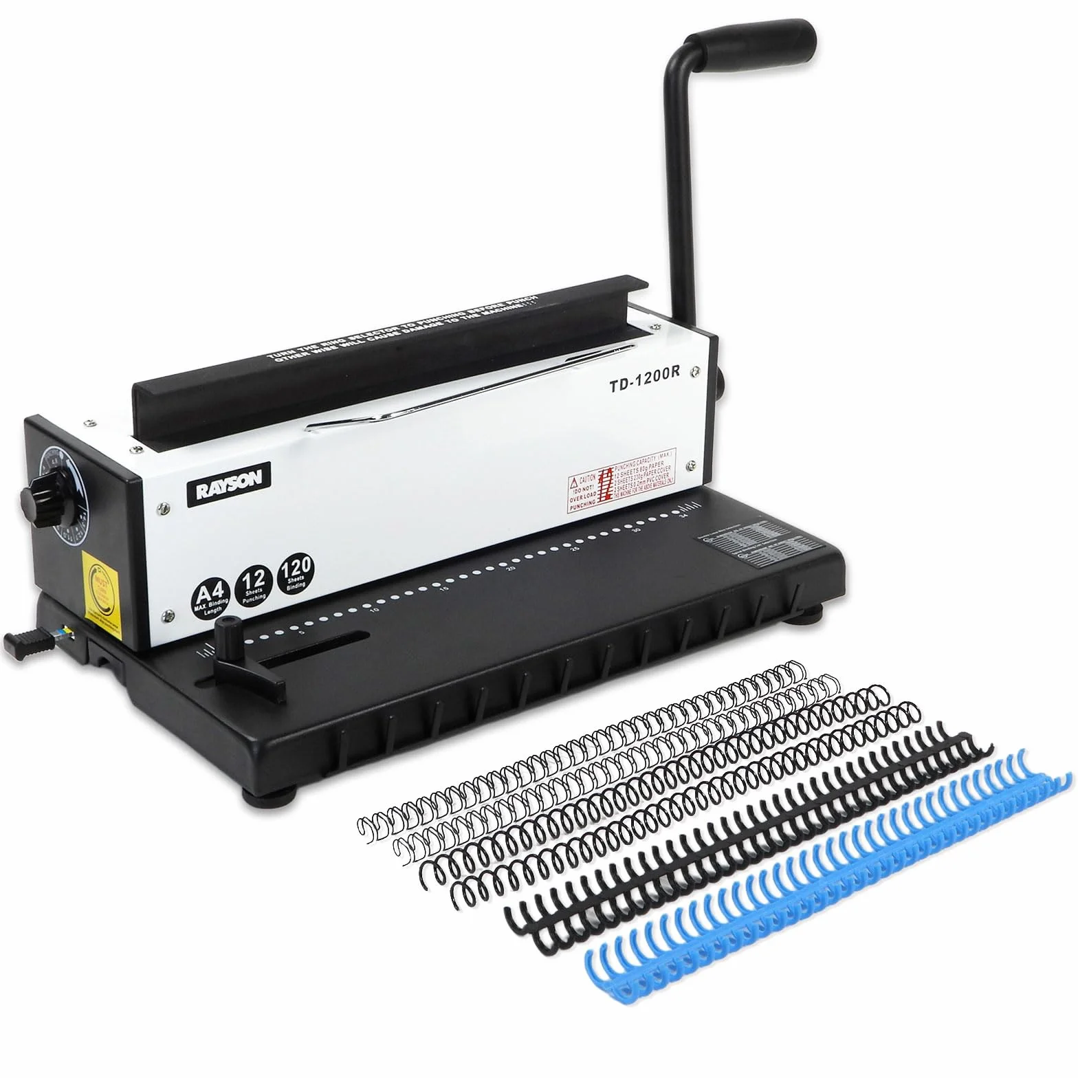 RAYSON TD-1200R Rilegatrice Spirale Metallica, 34 Fori Rotondi, 120 Fogli