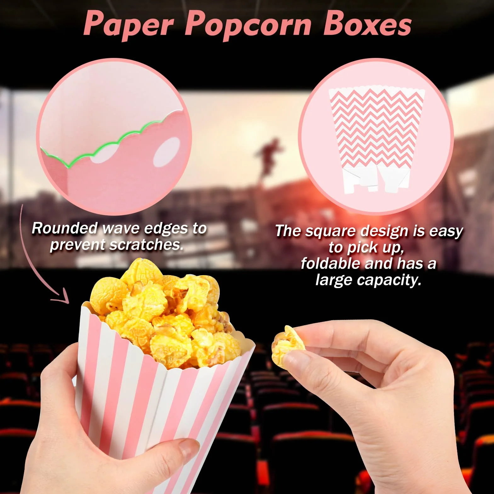 24 PCS Scatole di Popcorn Contenitori per Festa di Compleanno Film Fiesta