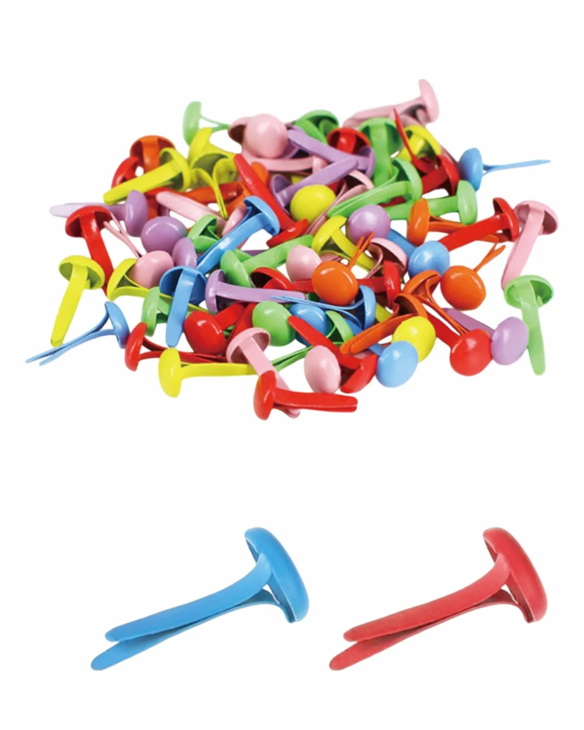 100 Pezzi Fermacampioni Piccoli Rotondi in Metallo per Scrapbooking, Decorazioni Artigianali