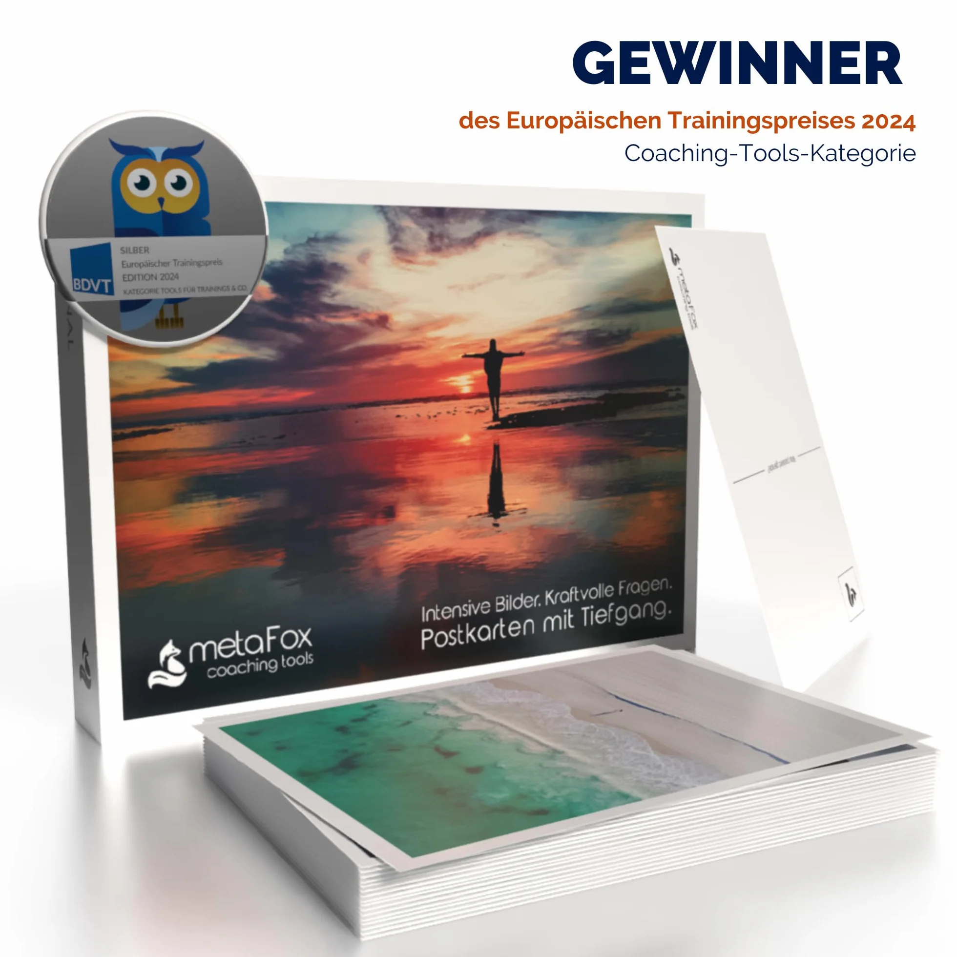 metaFox - Carte di coaching – Set di carte fotografiche originali – Carte impulsi per coaching, terapia e workshop – Carte motivazionali per riflessione, strumenti di coaching e terapia