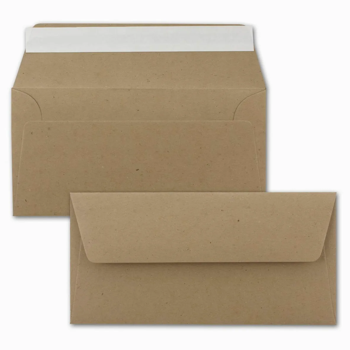NEUSER PAPIER - 200 buste in carta kraft formato DIN lungo, 11 x 22 cm, 120 g/m², senza finestra, in carta riciclata, colore: marrone, ecologiche