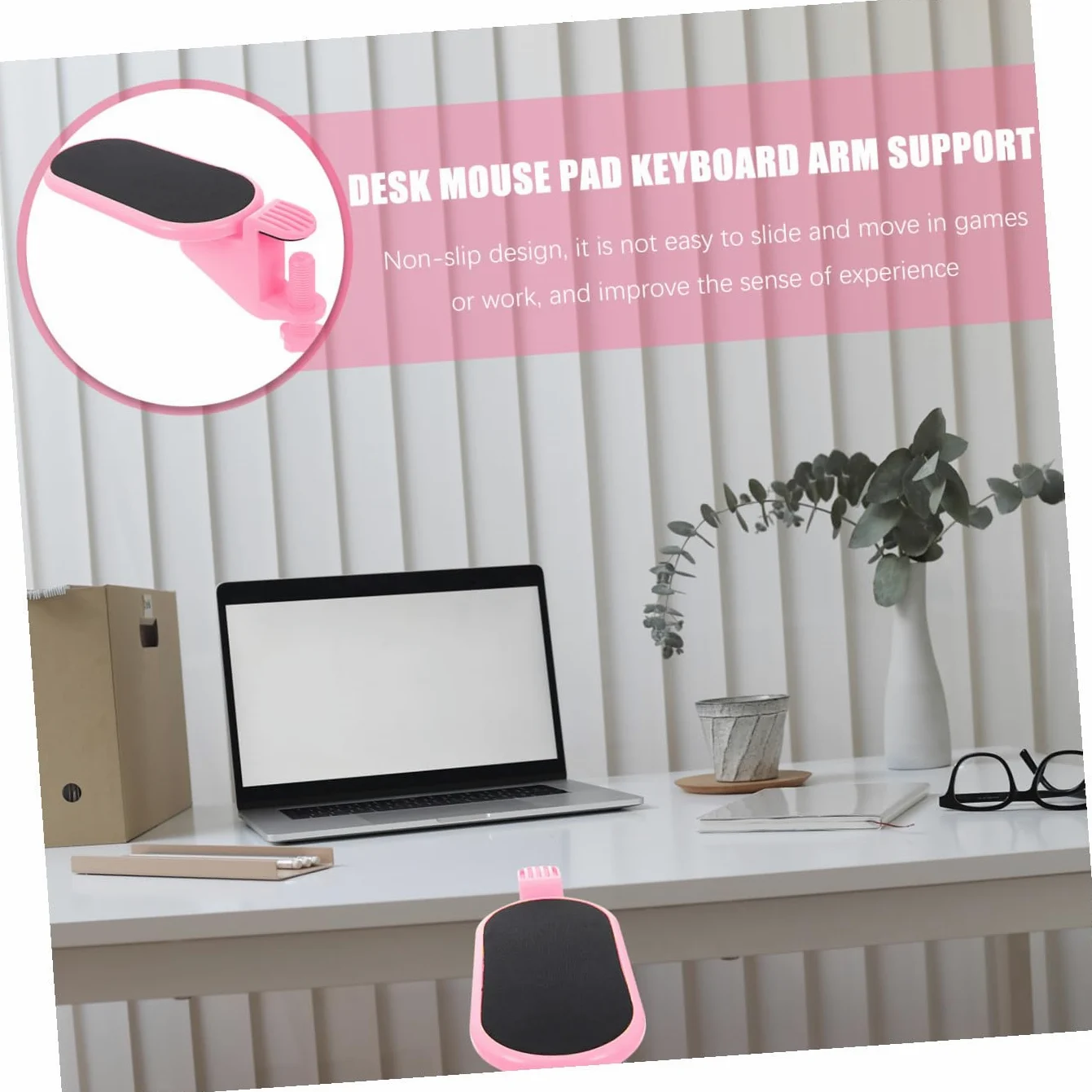 Poggia Polsi per Tastiera e Mouse in Eva Rosa, Supporto | 1 Pezzo, Schiuma Eva, per Casa e Caffè, Riduce la Fatica della Mano e Offre Sostegno Portatile