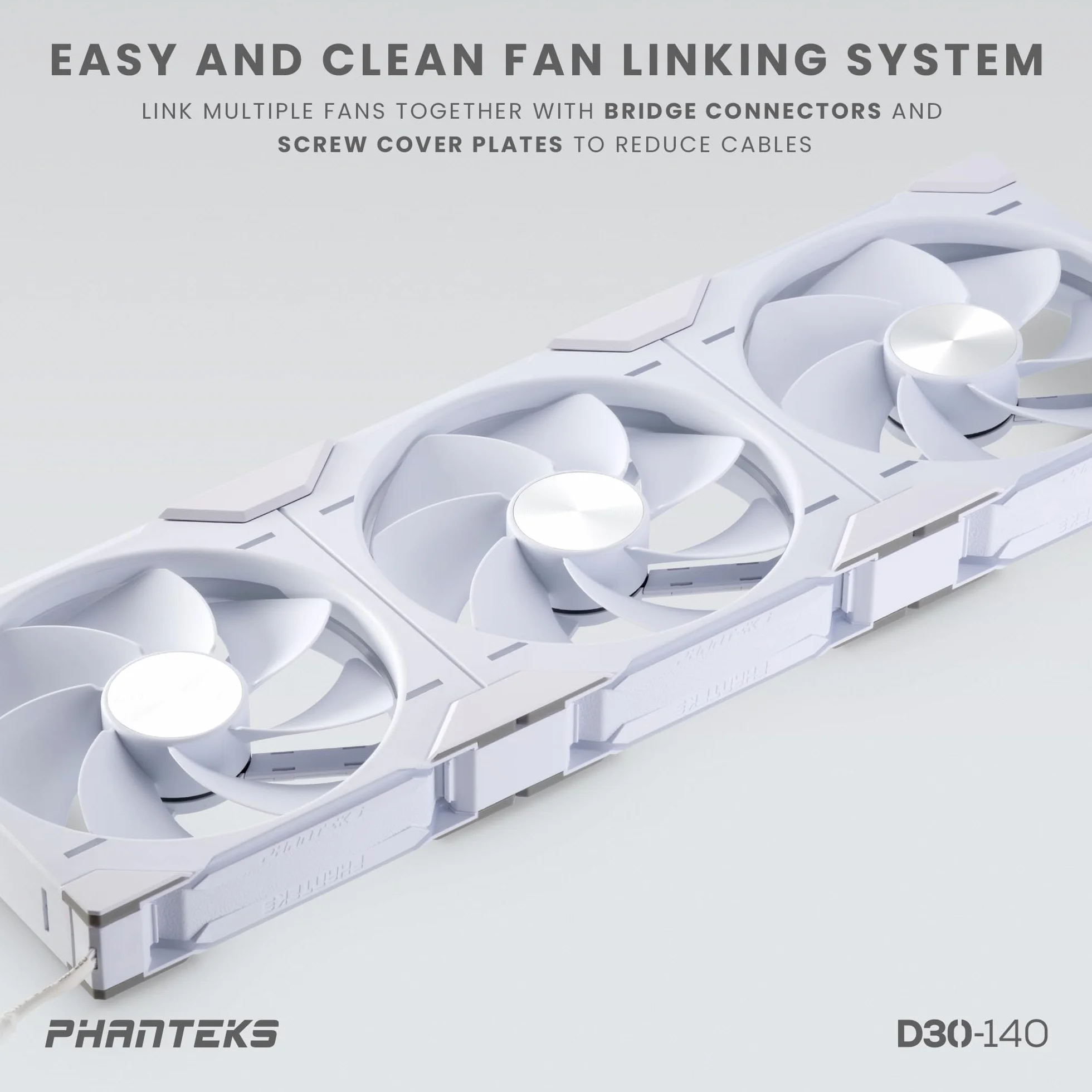 Phanteks D30 PWM Regular Airflow, D-RGB Lüfter - 140mm, weiß