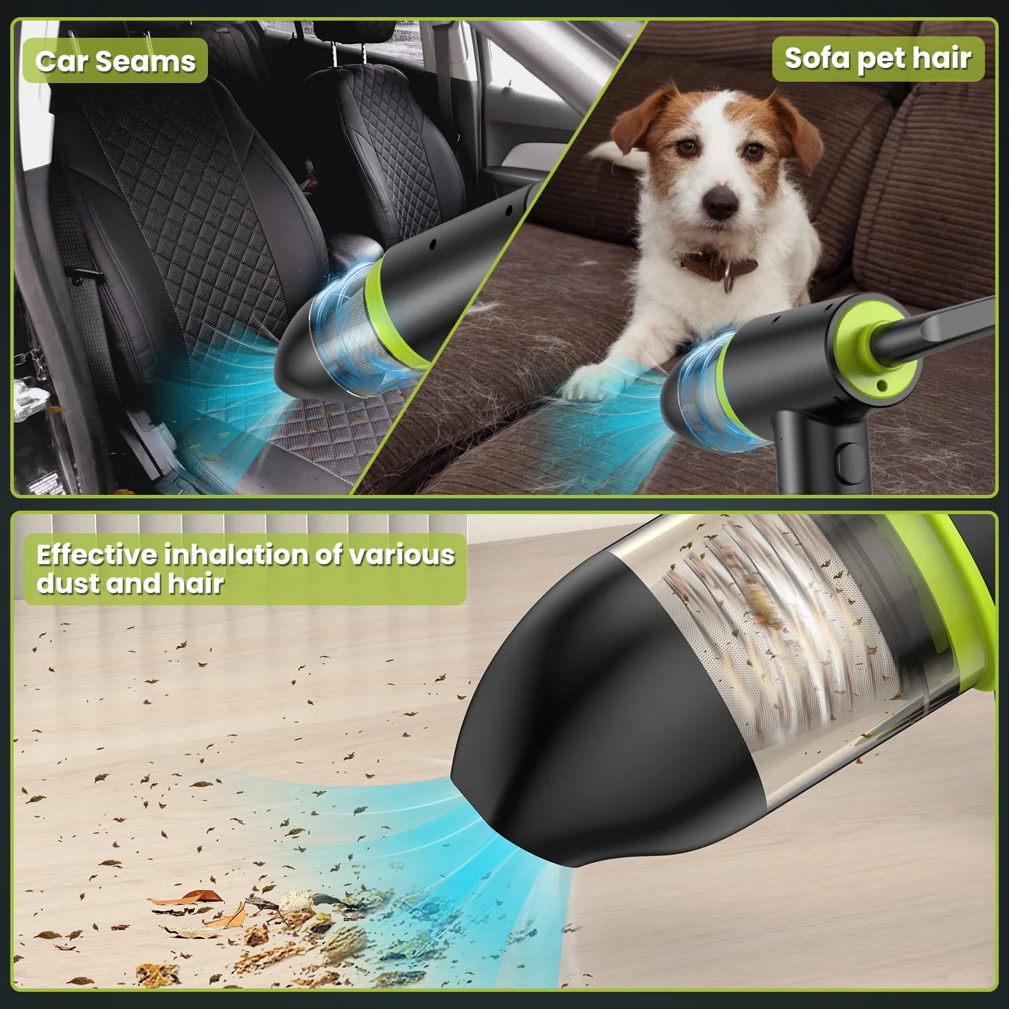 2 in 1 Elettrico Rimuovi Polvere Aria Compressa, 3 Velocità Aria Compressa PC Air Duster Con luce LED, 6000mah Batteria Spolverino Aria Compressa Elettrico per Tastiera, Computer, Auto