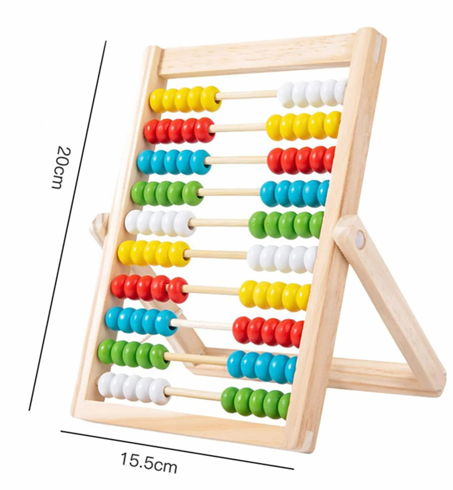 Pallottoliere per Bambini Legno con 100 Perline Multicolori, Abaco Scuola Primaria, Pallottoliere per Bambini, Abaco Legno Calcolatrice, Pallottolieri di Legno, Abaco di Montessori