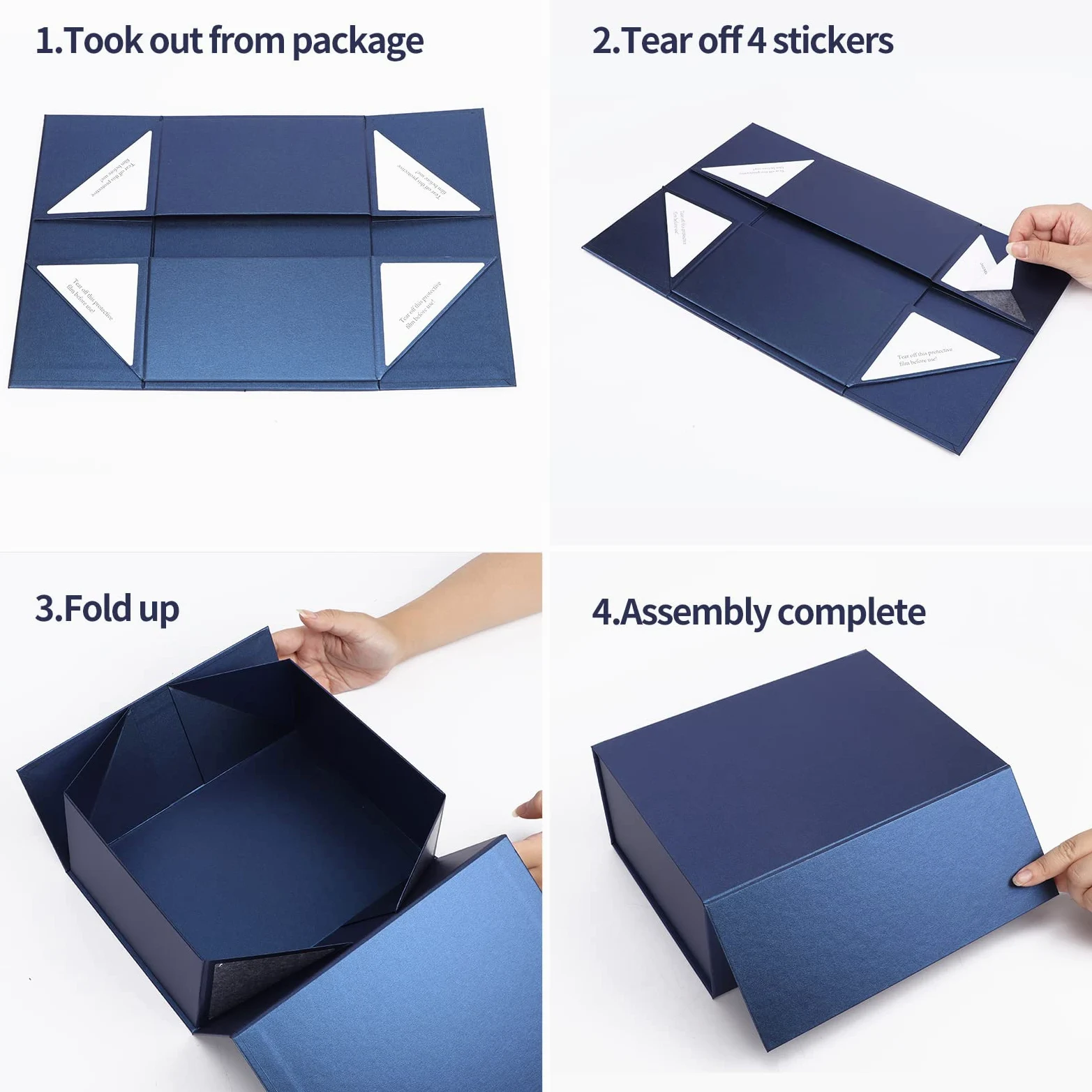Giftgarden Confezione da 4 scatole regalo blu 20,5 x 12,5 x 10,1