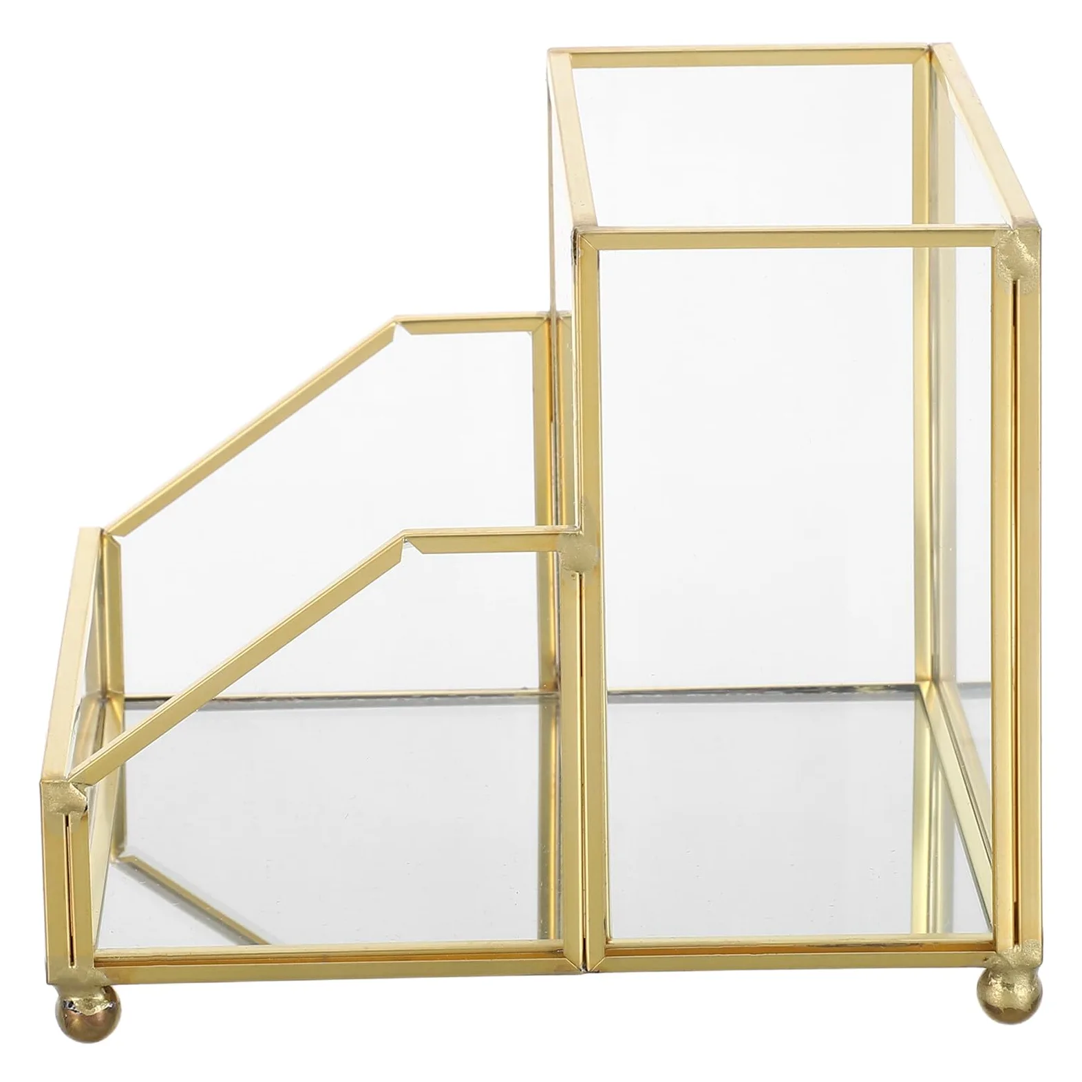 PLAFOPE Porta Biglietti da Visita Dorato con Elegante Organizer da Scrivania Multifunzione per Ufficio Supporto Compatto per Biglietti Standard Custodia Salvaspazio per Incontri e Riunioni