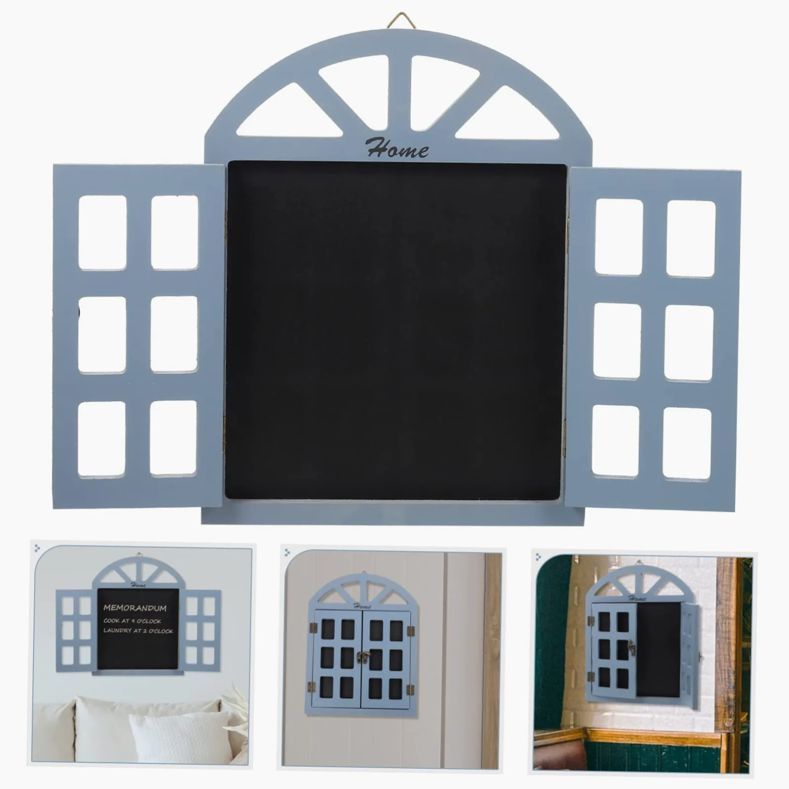 Lavagna a Finestra Retrò Decorativa in Legno da Appendere | Messaggio da Lasciare, per Matrimoni e Negozi, Design Finestra Unico, Stile Decorativo