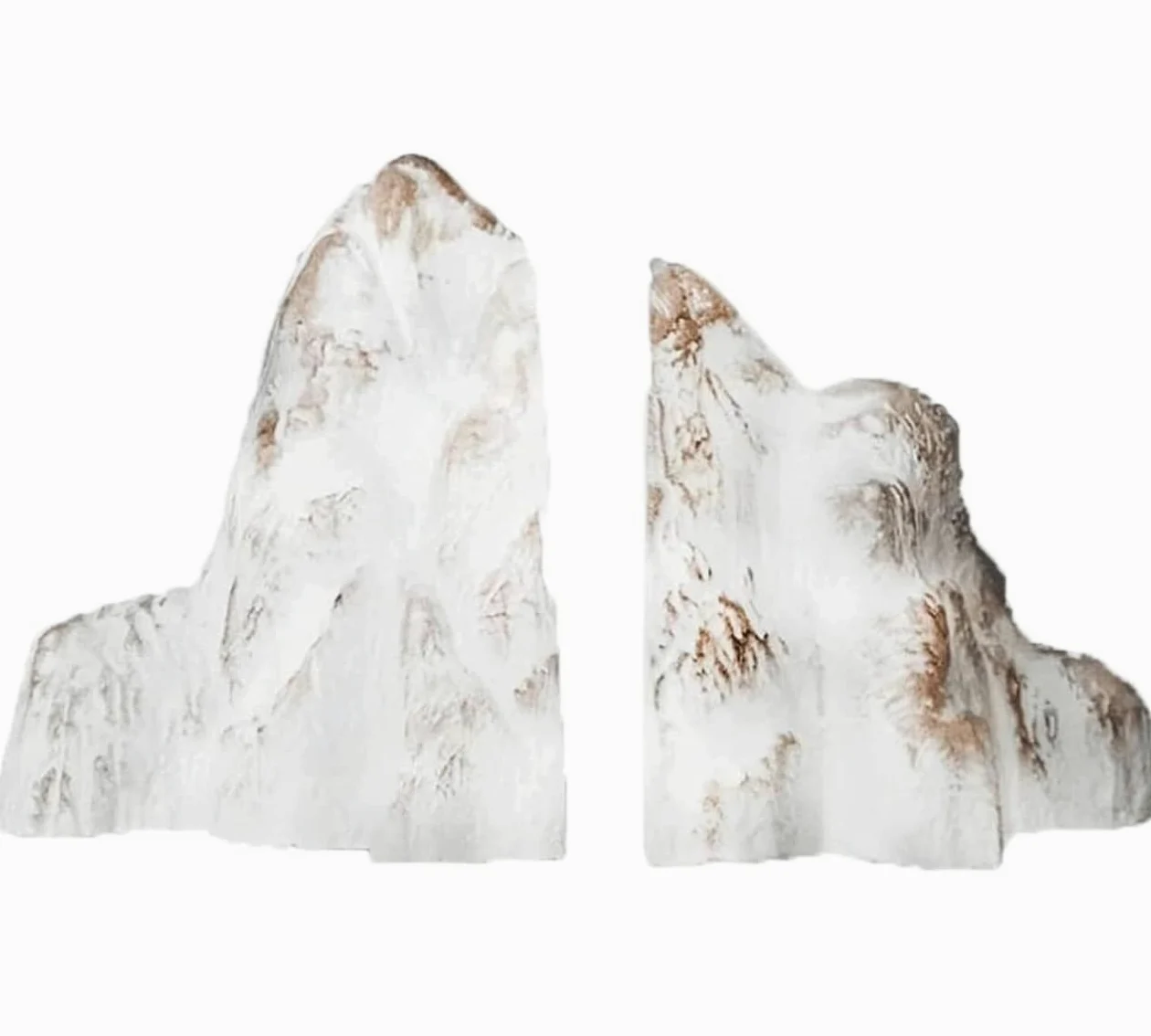 Reggi Libri, Fermalibri Fermalibri Scultura Di Montagna Decorativi Astratti Libri Da Tenere Per Scaffali Pesanti Ufficio Casa Scrivania(White)