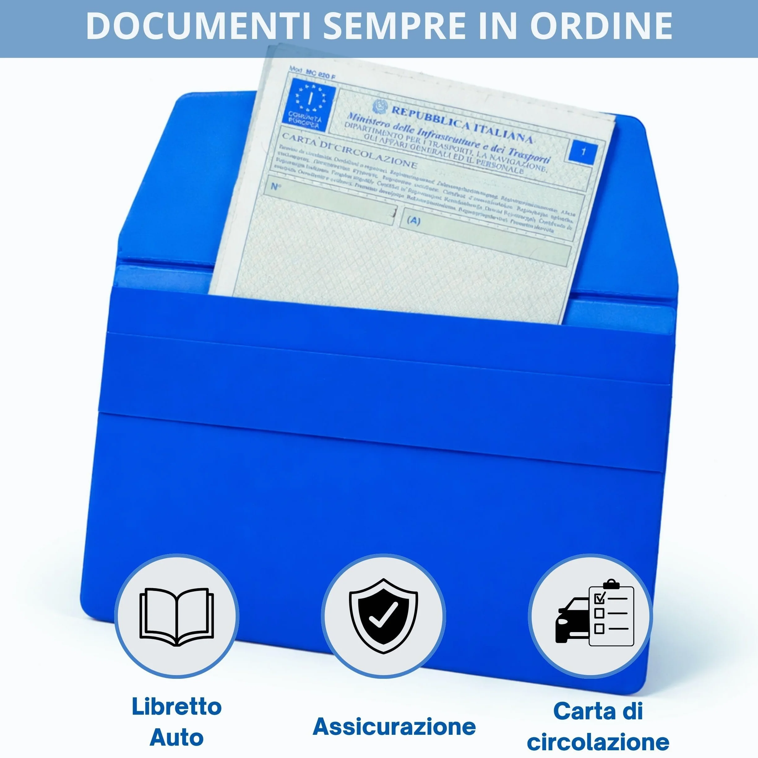 STALIVA 2 Pezzi Porta Documenti Auto Moto, Porta Libretto Auto e Assicurazione, Cartellina Portadocumenti da Viaggio Bluette
