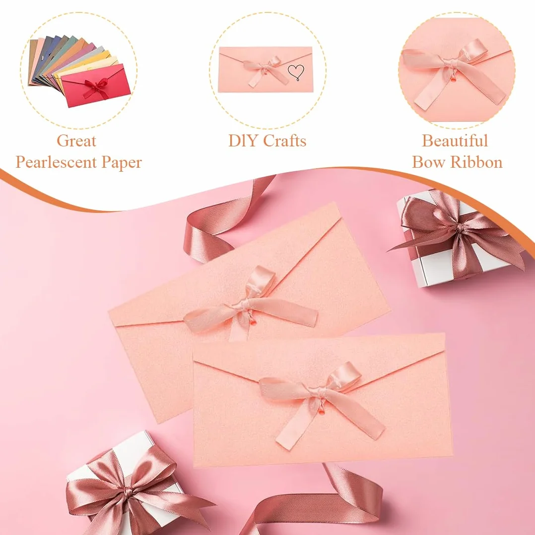 Buste retrò in carta kraft colorate con nastro 22x10,8 cm zestaw na prezenty świąteczne