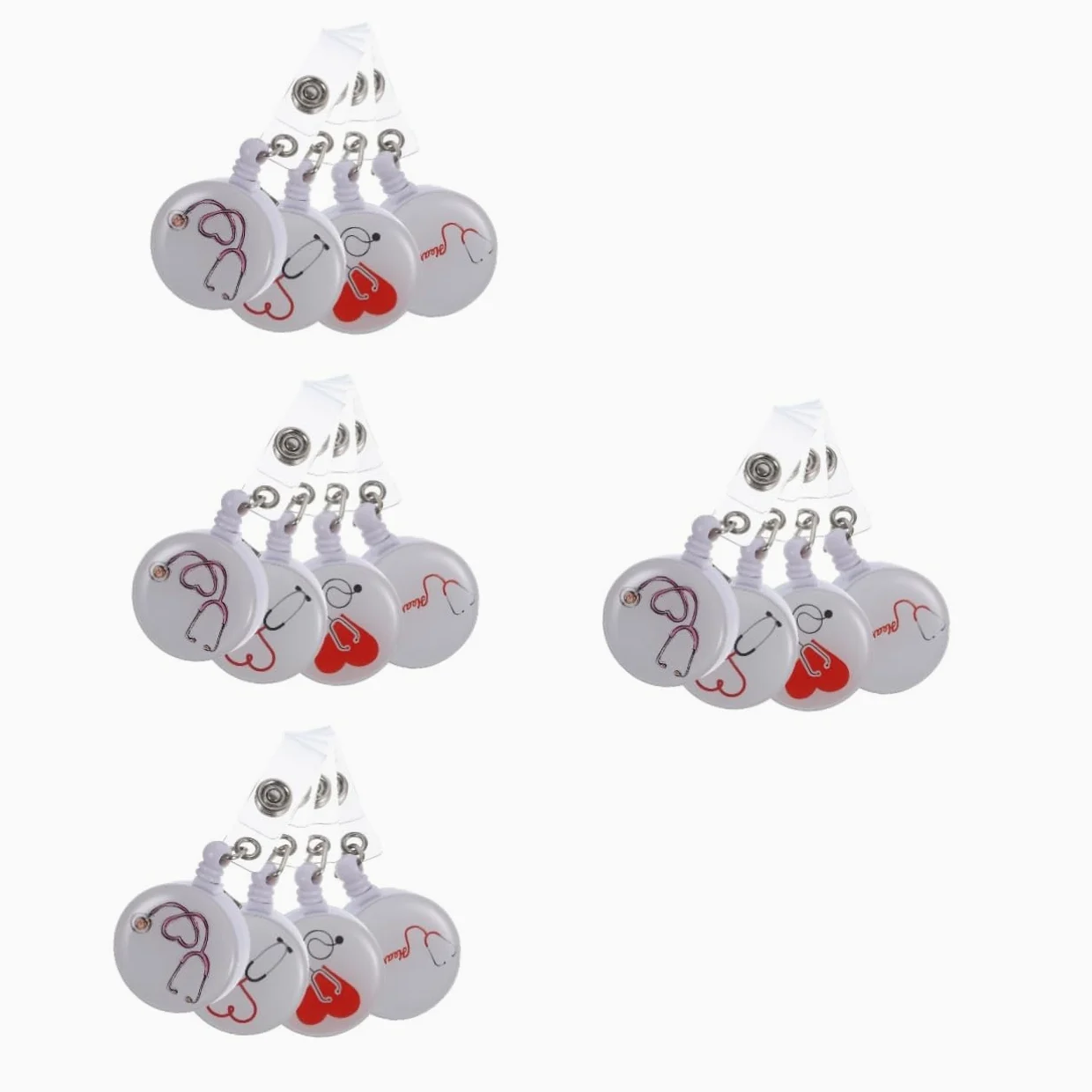 4 Set Fibbia Telescopica Facile Da Tirare Porta Badge A Scomparsa Catena Clip Sacchetti Portabadge Clip Porta Badge Da Infermiere Portacarte Di Infermiera Con Clip 4 Pezzi * 4