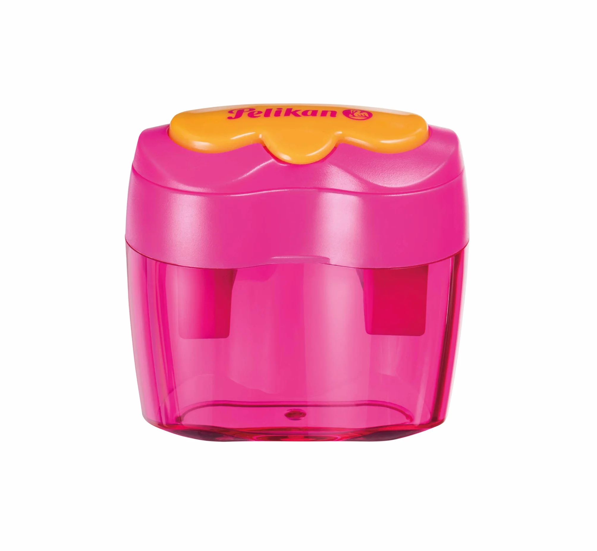 Herlitz Serie Flower Temperino Doppio Ergonomico con Contenitore per Matite, Pastelli Jumbo e Triangolari, Niebieski lub Różowy