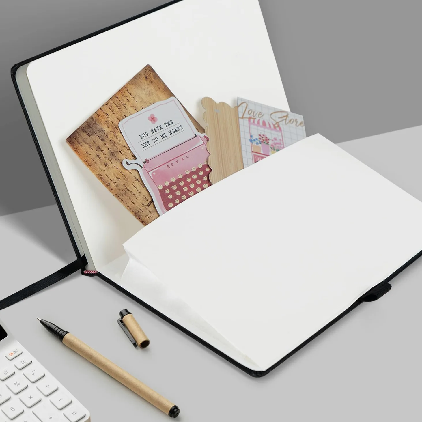 ONAVIA Taccuino a Righe A5 Copertina Rigida, 160 Pagine, Set 8 Colori | 14 x 21 cm, 100 g/m², Classico Quaderno Appunti di Linea, Tasca Interna, Chiusura ad Elastico, Portapenne