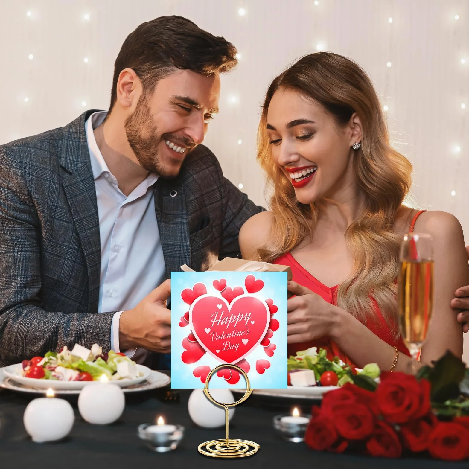 Supporto Segnaposto Tavolo Oro 24 Pezzi, Porta Memo Clip per Matrimoni Carte Biglietti da Visita