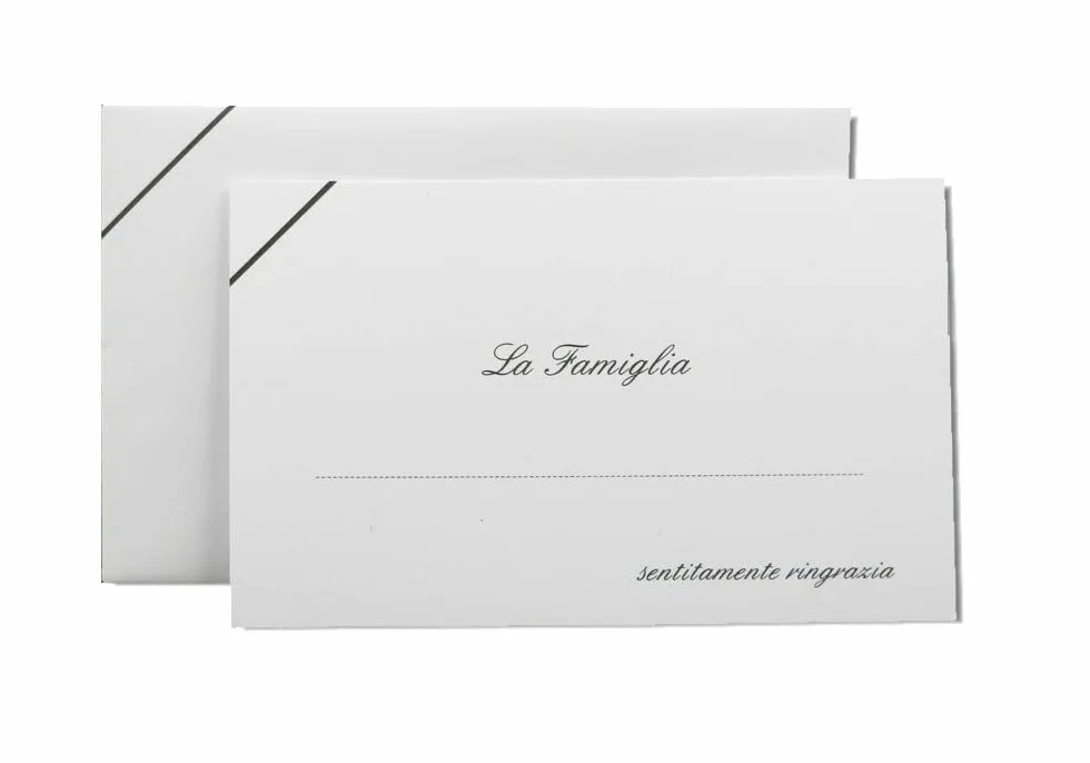 Generico Biglietti Lutto con dicitura e riga per firma - confezione da 50 biglietti e 50 buste