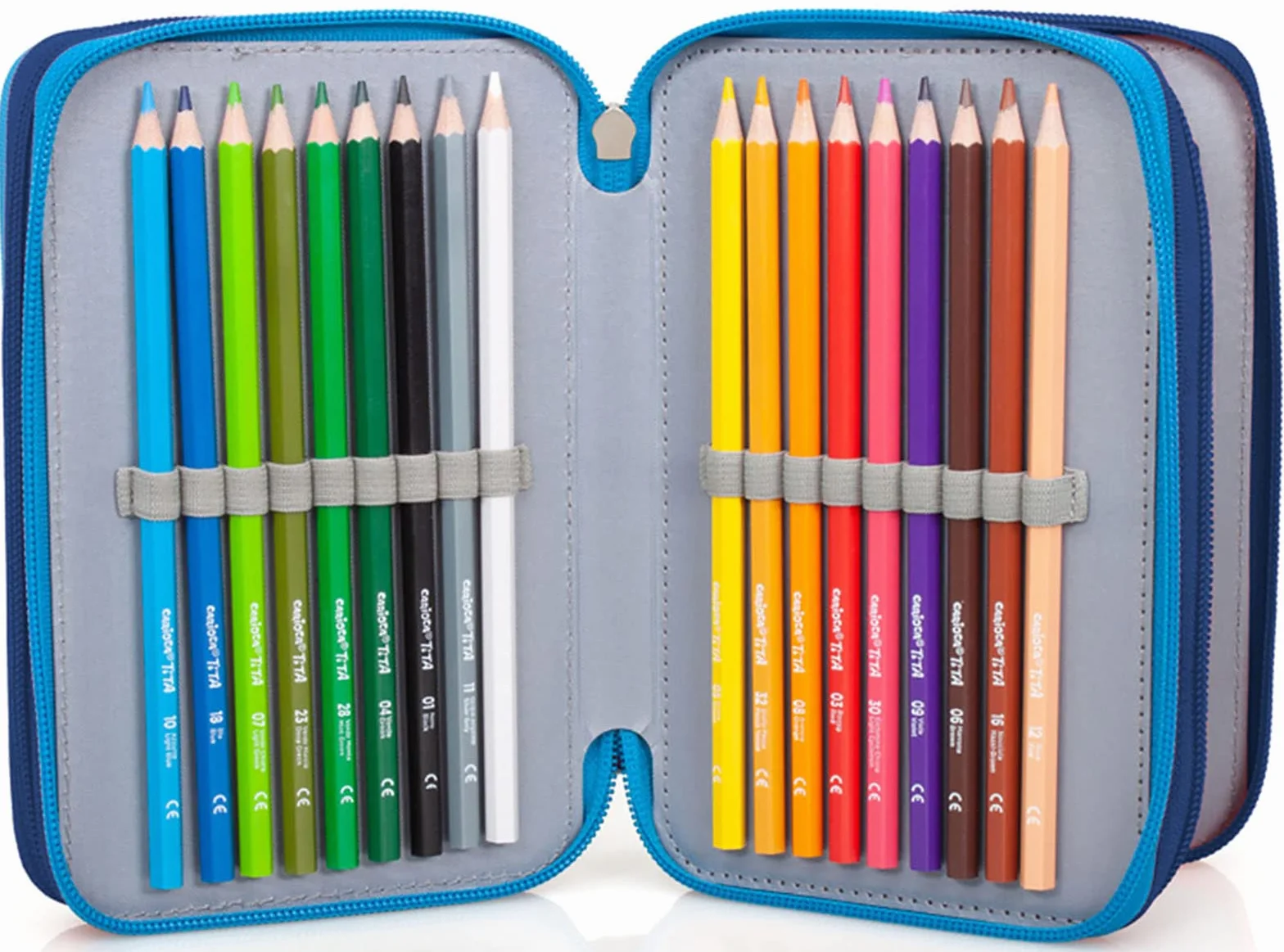 ssc napoli INACIO Astuccio Scuola Napoli Azzurri PARTENOPEI MULTISCOMPARTO 3 Zip PORTACOLORI PENNARELLI Giotto CM.20X13X6-99324