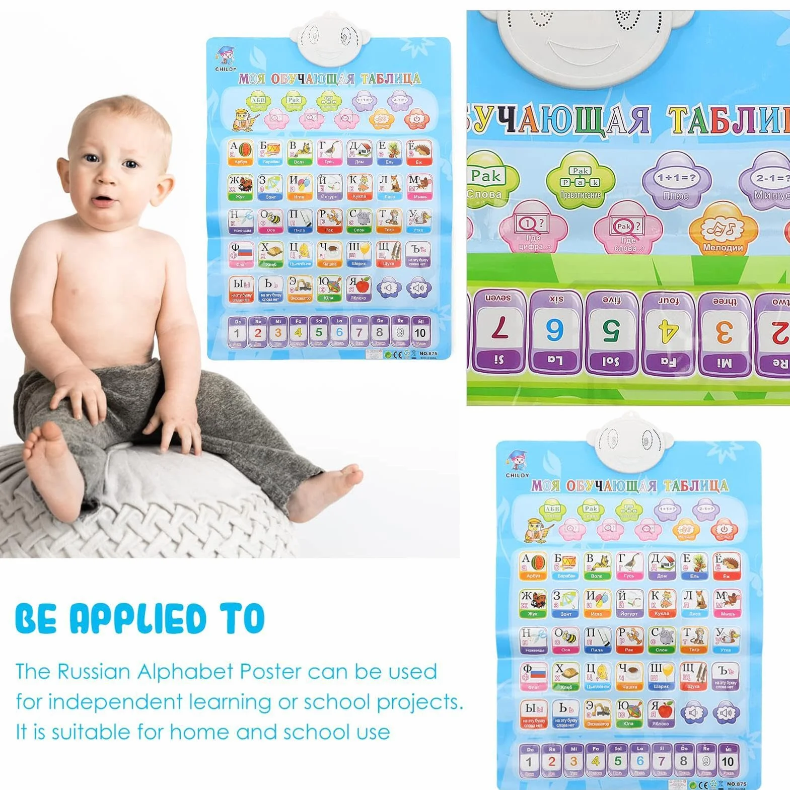 Poster dell'alfabeto russo Educazione precoce libro di apprendimento russo puzzle per studenti bambini