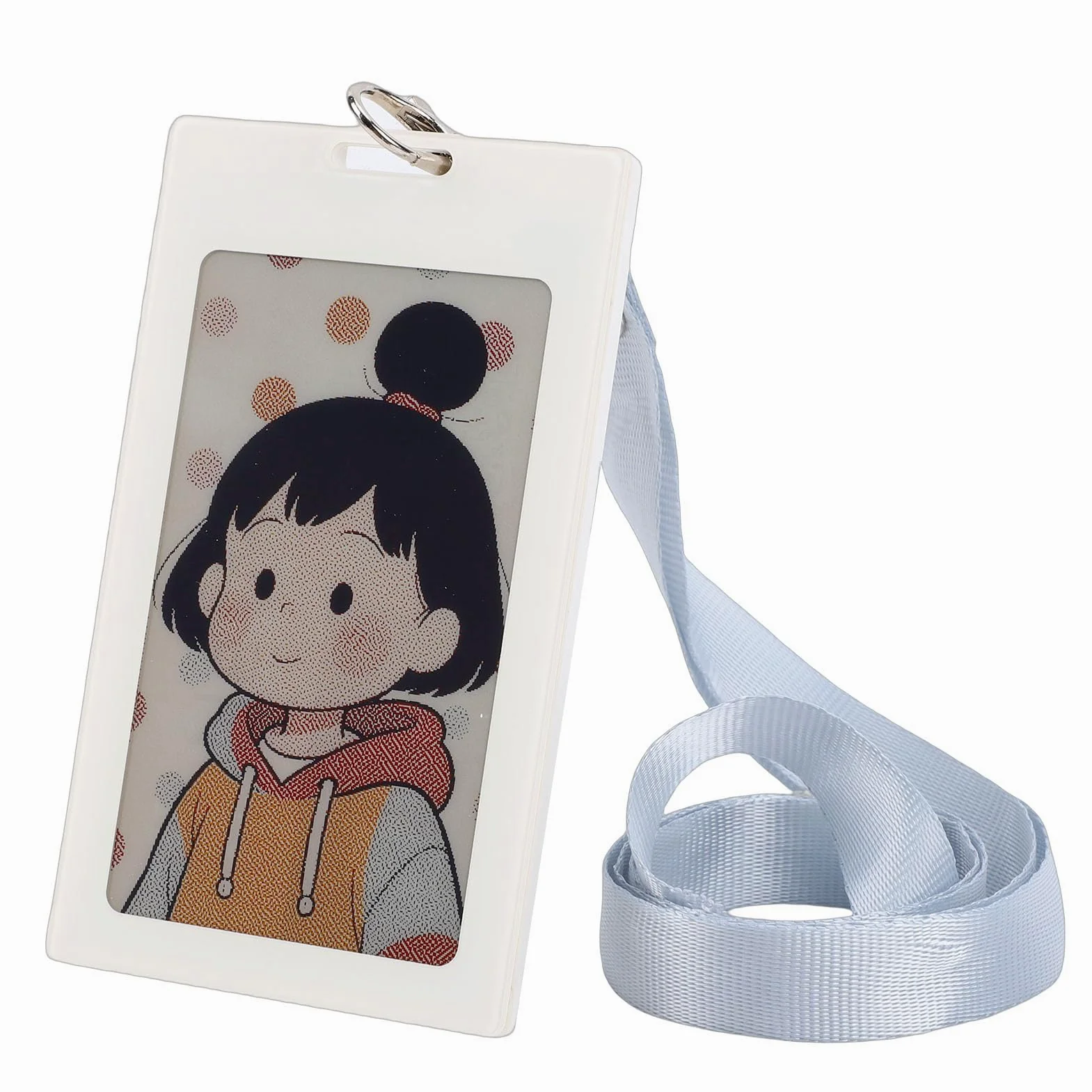 Porta Badge Elettronico, Badge Nominativi per Biglietti da Visita con Schermo a Inchiostro Elettronico da 3,7 Pollici, Porta NFC per Dipendenti d'ufficio con Cordino, Ideale per Supporto